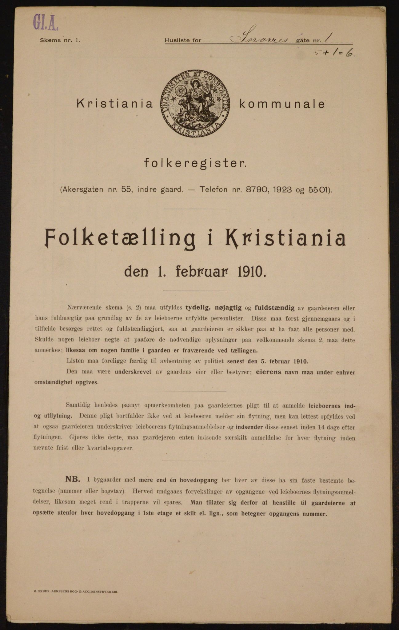 OBA, Kommunal folketelling 1.2.1910 for Kristiania, 1910, s. 93497