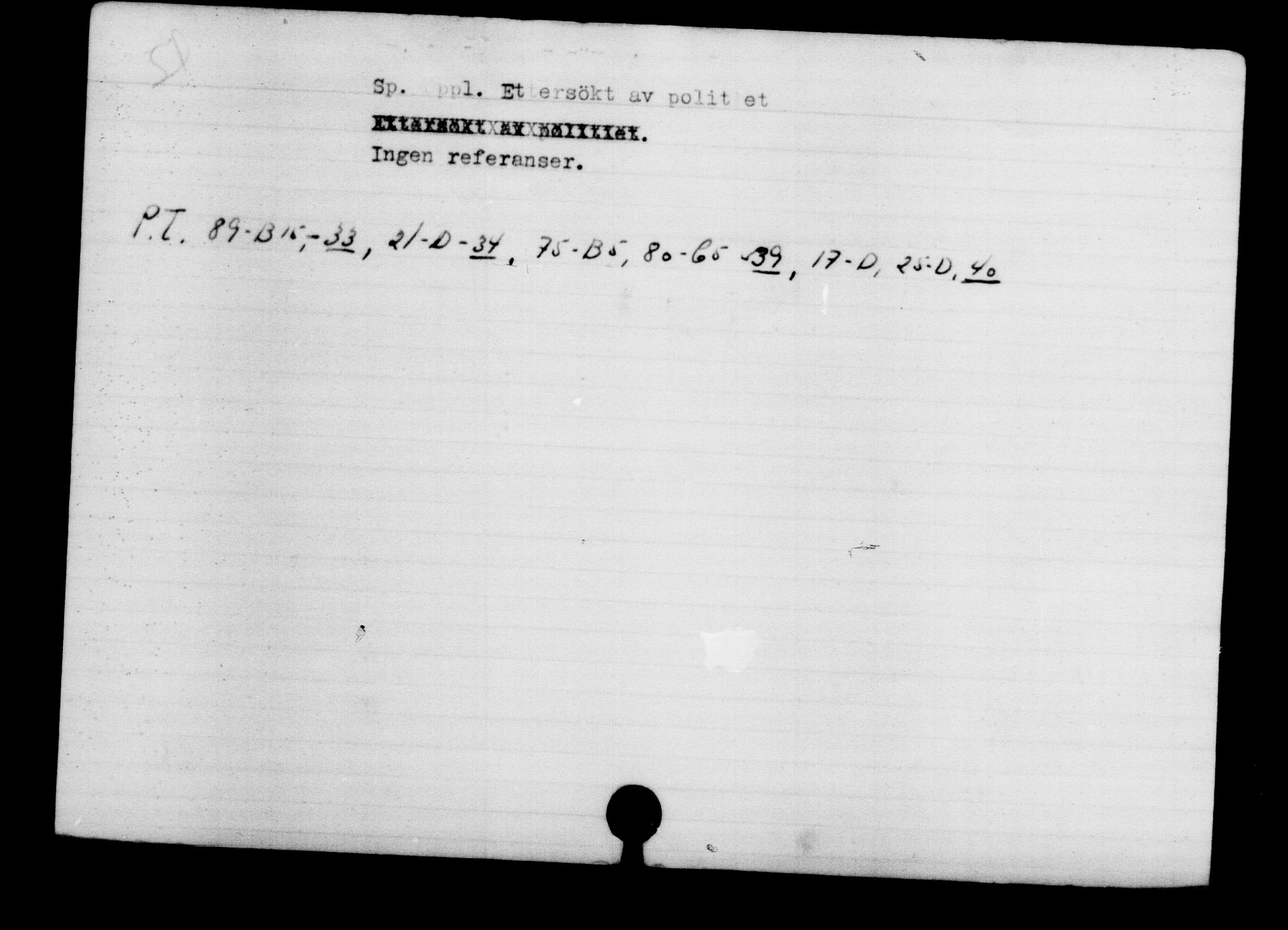 Den Kgl. Norske Legasjons Flyktningskontor, RA/S-6753/V/Va/L0003: Kjesäterkartoteket.  Flyktningenr. 2001-3495, 1940-1945, s. 1667