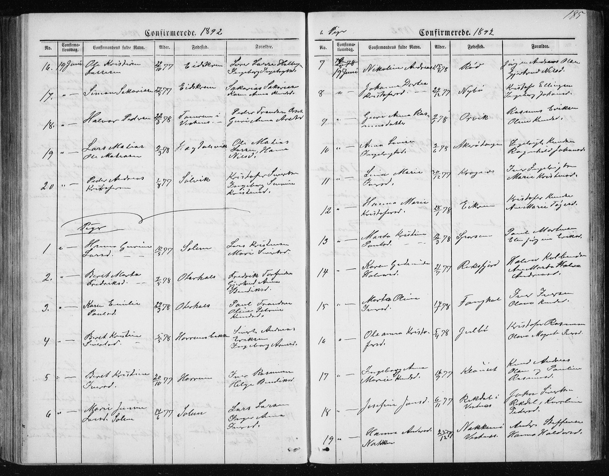 Ministerialprotokoller, klokkerbøker og fødselsregistre - Møre og Romsdal, SAT/A-1454/560/L0724: Klokkerbok nr. 560C01, 1867-1892, s. 185