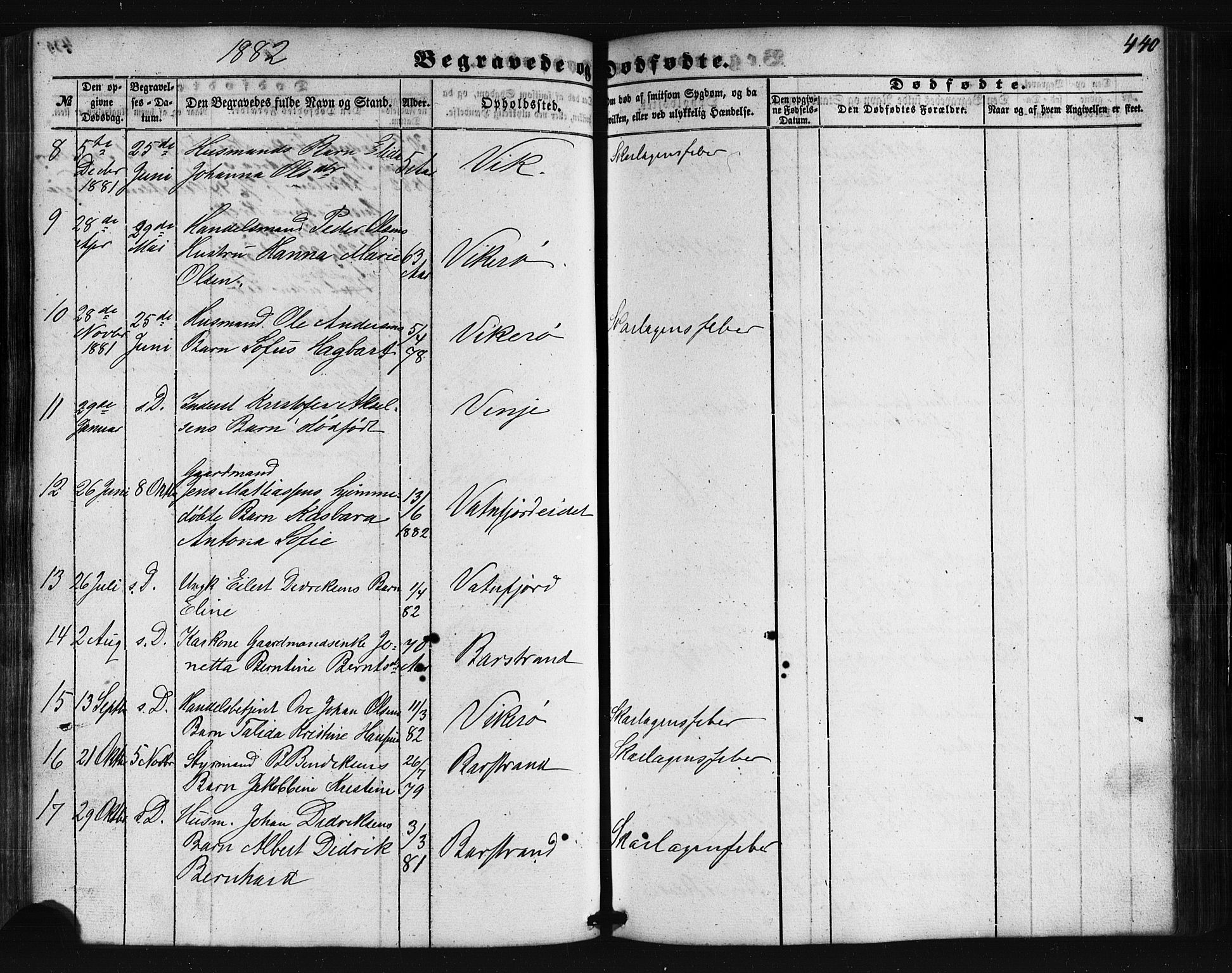 Ministerialprotokoller, klokkerbøker og fødselsregistre - Nordland, SAT/A-1459/876/L1095: Ministerialbok nr. 876A01, 1863-1885, s. 440