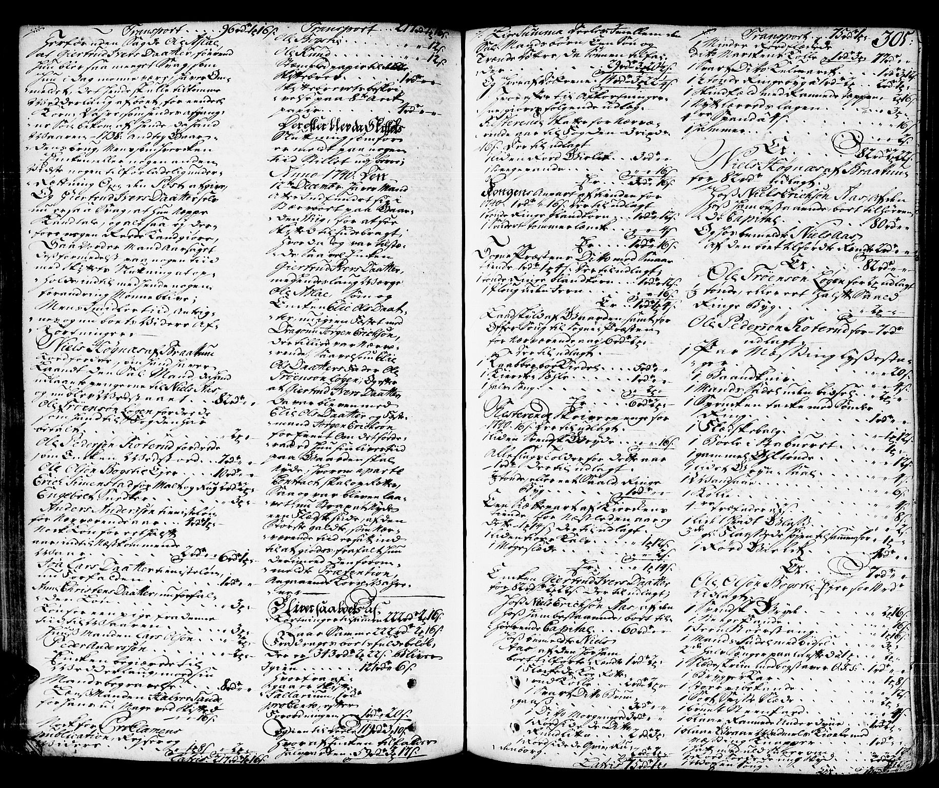 Hedemarken sorenskriveri, SAH/TING-034/J/Ja/L0011: Skifteprotokoll, 1736-1743, s. 304b-305a