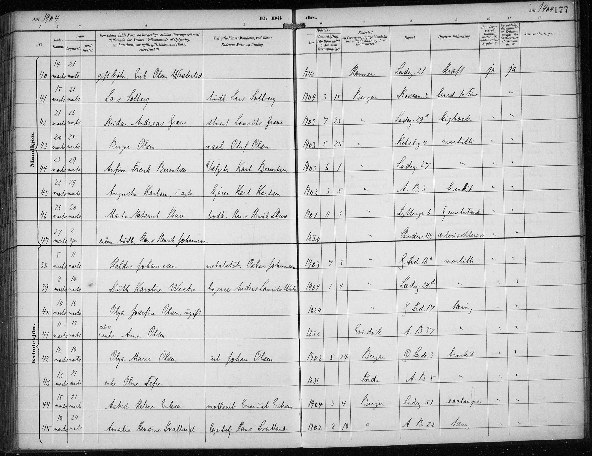 Sandviken Sokneprestembete, AV/SAB-A-77601/H/Ha/L0018: Ministerialbok nr. E 1, 1893-1905, s. 177