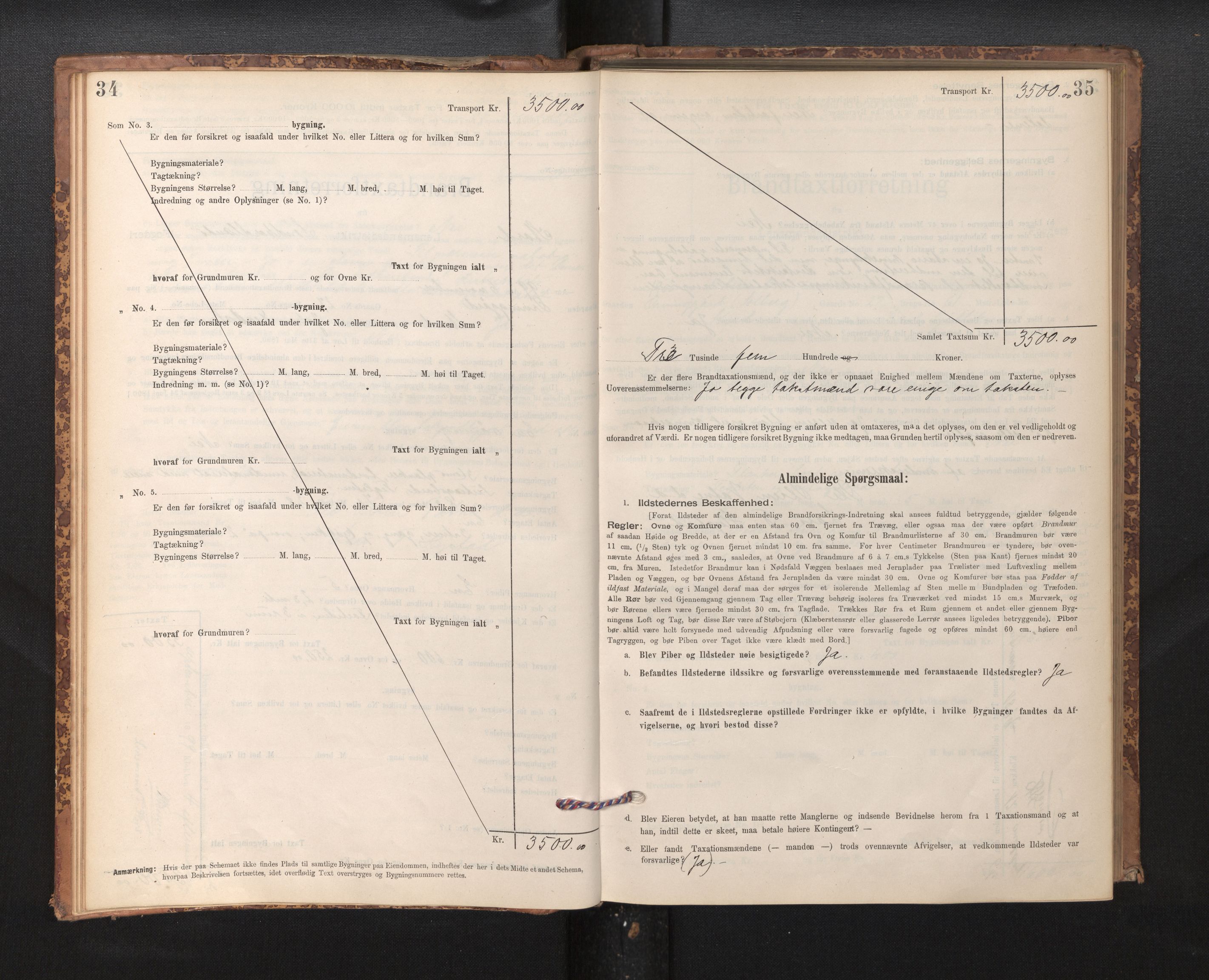 Lensmannen i Stord, SAB/A-35001/0012/L0002: Branntakstprotokoll, skjematakst, 1897-1922, s. 34-35