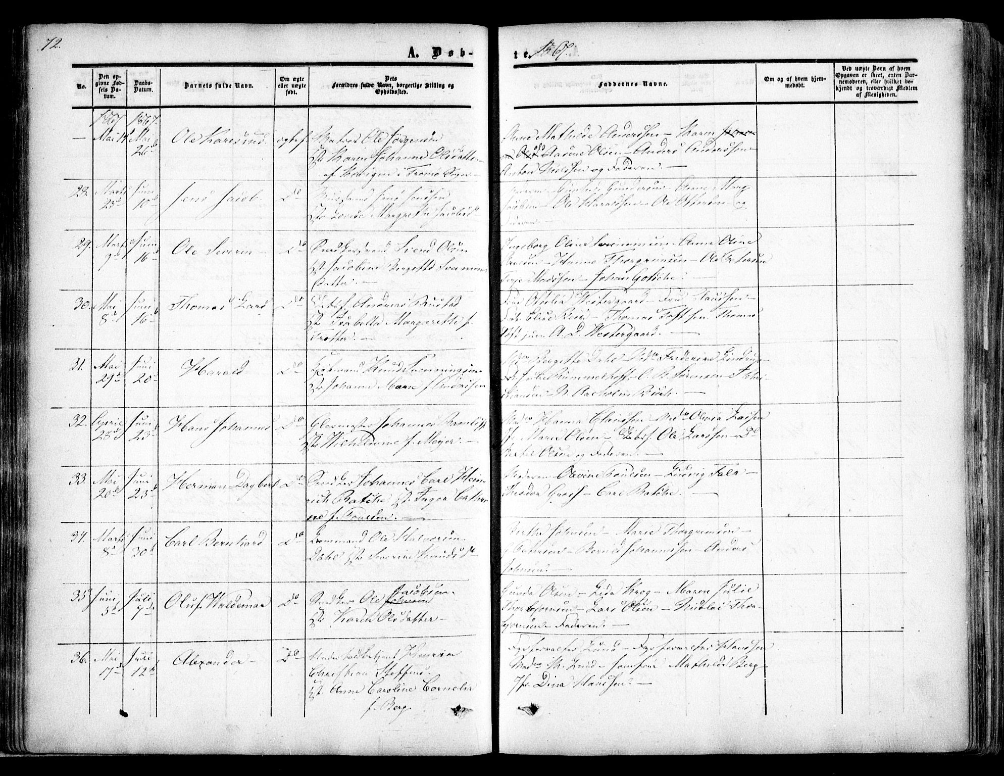 Arendal sokneprestkontor, Trefoldighet, AV/SAK-1111-0040/F/Fa/L0006: Ministerialbok nr. A 6, 1855-1868, s. 72