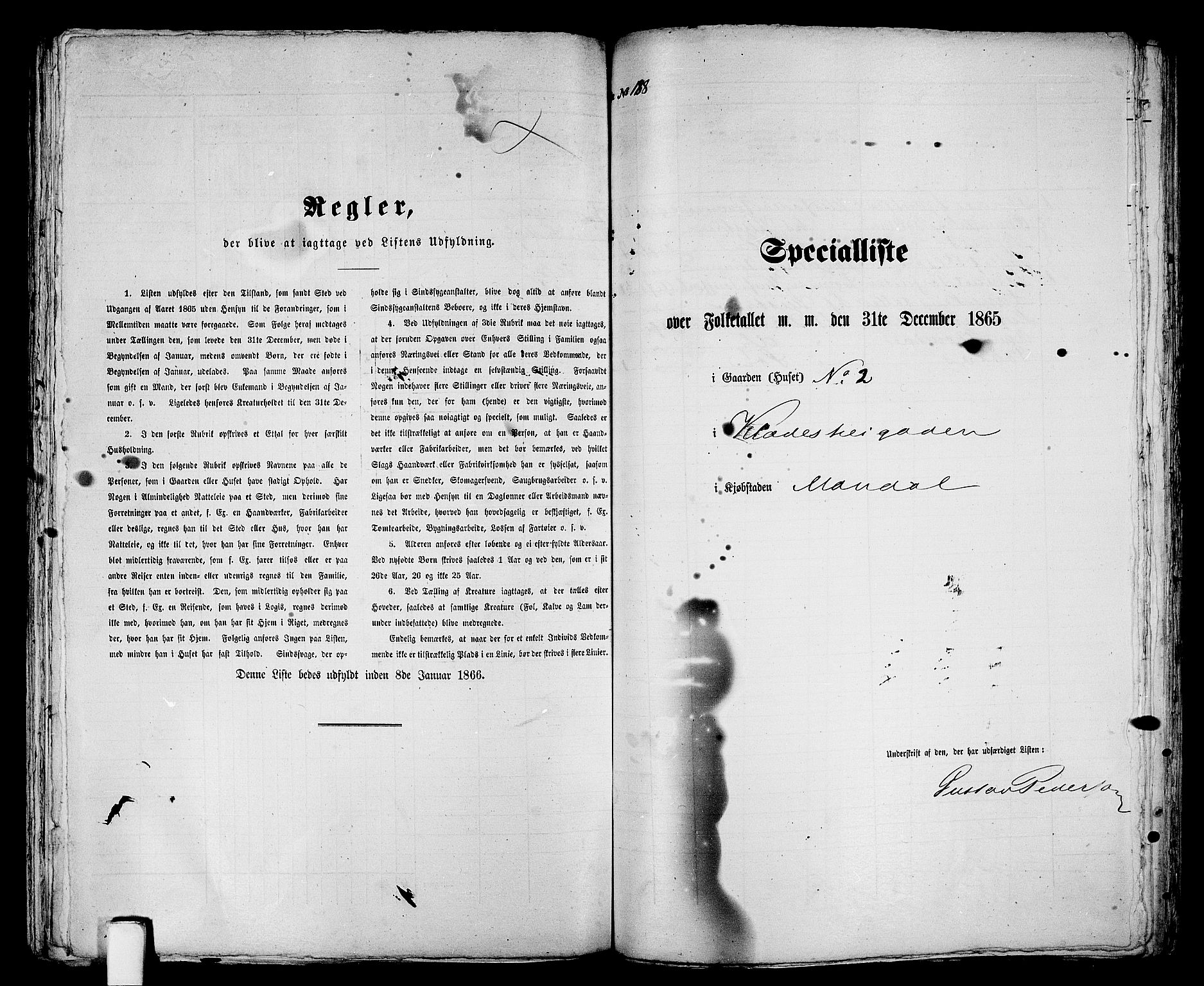 RA, Folketelling 1865 for 1002B Mandal prestegjeld, Mandal ladested, 1865, s. 378