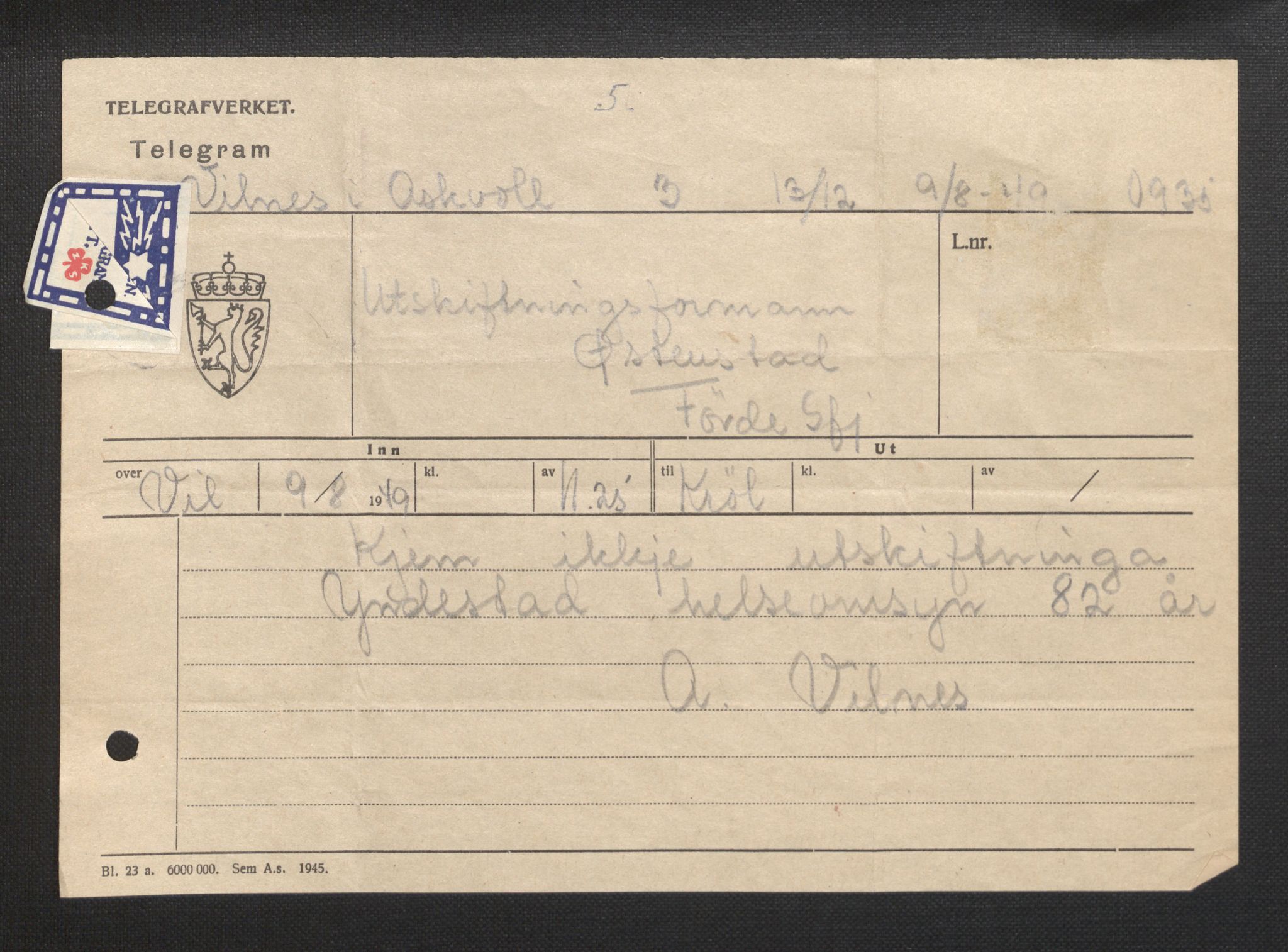 Sogn og Fjordane jordskiftedøme - III Sunnfjord jordskiftedistrikt, AV/SAB-A-6201/B/Bb/L0002: Askvoll gnr. 7-11, 1939-1952, s. 9