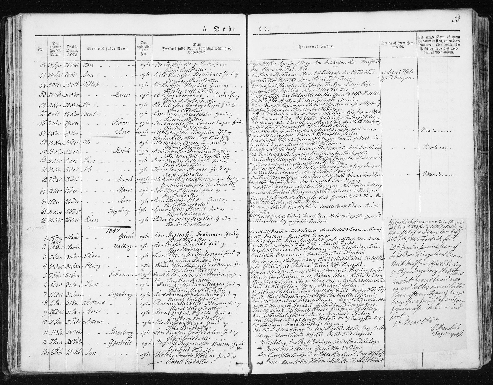 Ministerialprotokoller, klokkerbøker og fødselsregistre - Sør-Trøndelag, SAT/A-1456/672/L0855: Ministerialbok nr. 672A07, 1829-1860, s. 53
