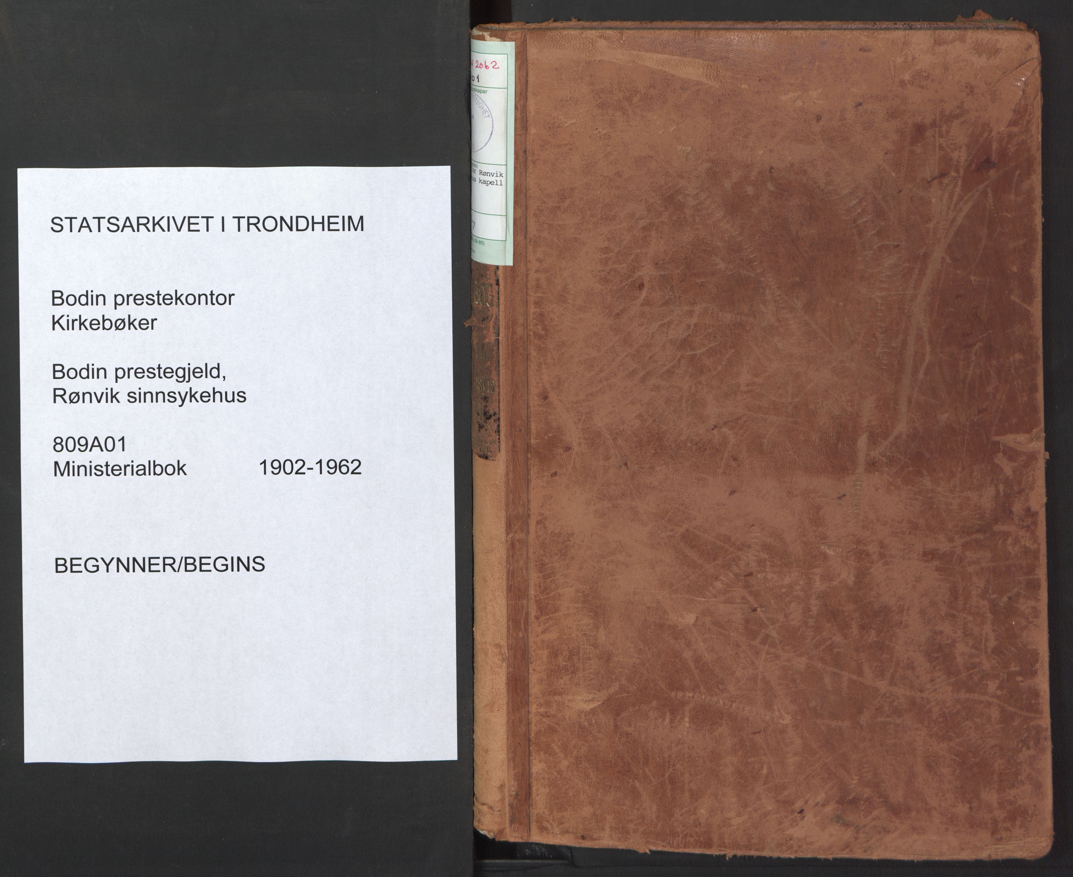 Ministerialprotokoller, klokkerbøker og fødselsregistre - Nordland, SAT/A-1459/809/L0136: Ministerialbok nr. 809A01, 1902-1962