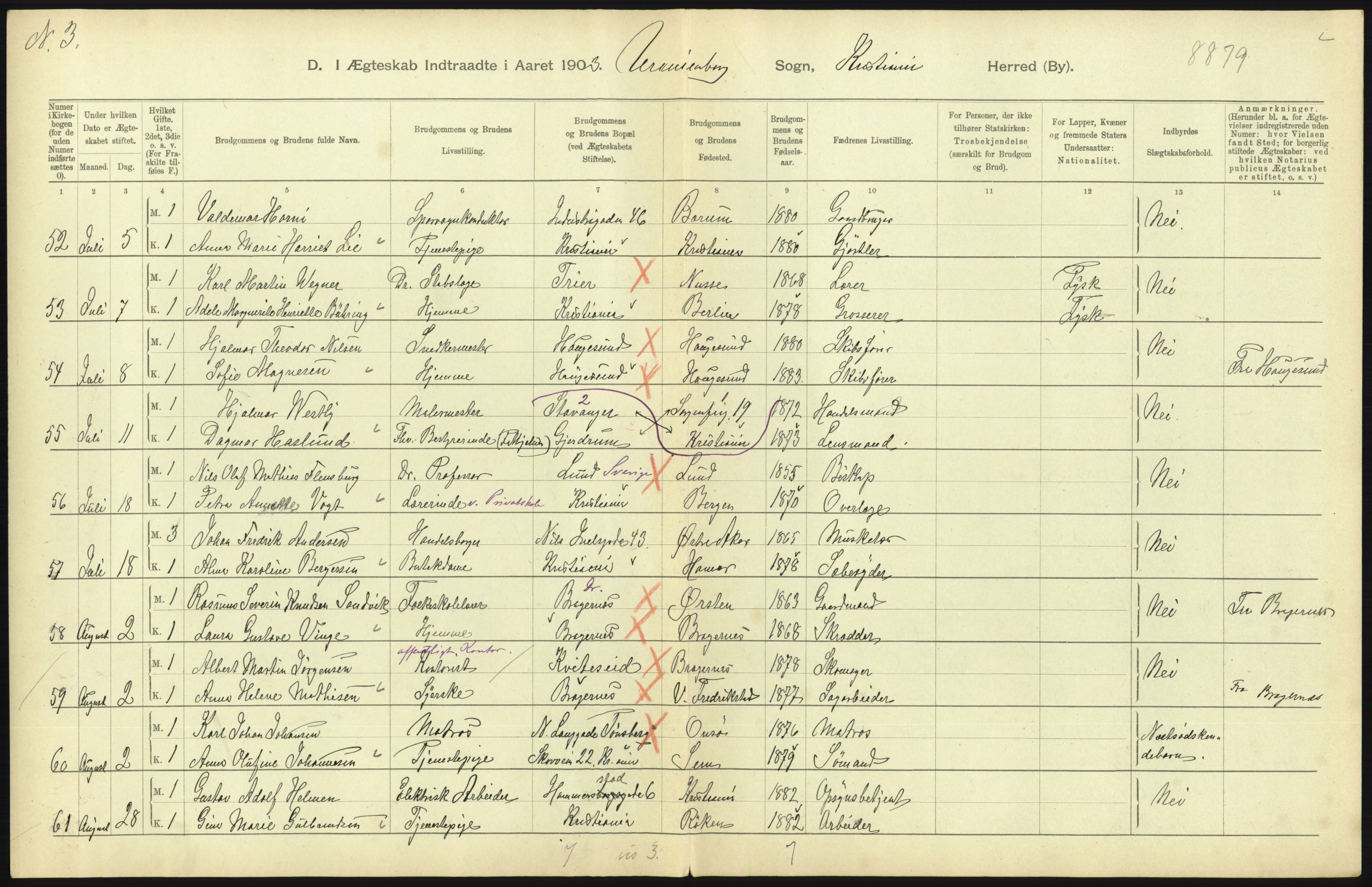 Statistisk sentralbyrå, Sosiodemografiske emner, Befolkning, AV/RA-S-2228/D/Df/Dfa/Dfaa/L0004: Kristiania: Gifte, døde, 1903, s. 671