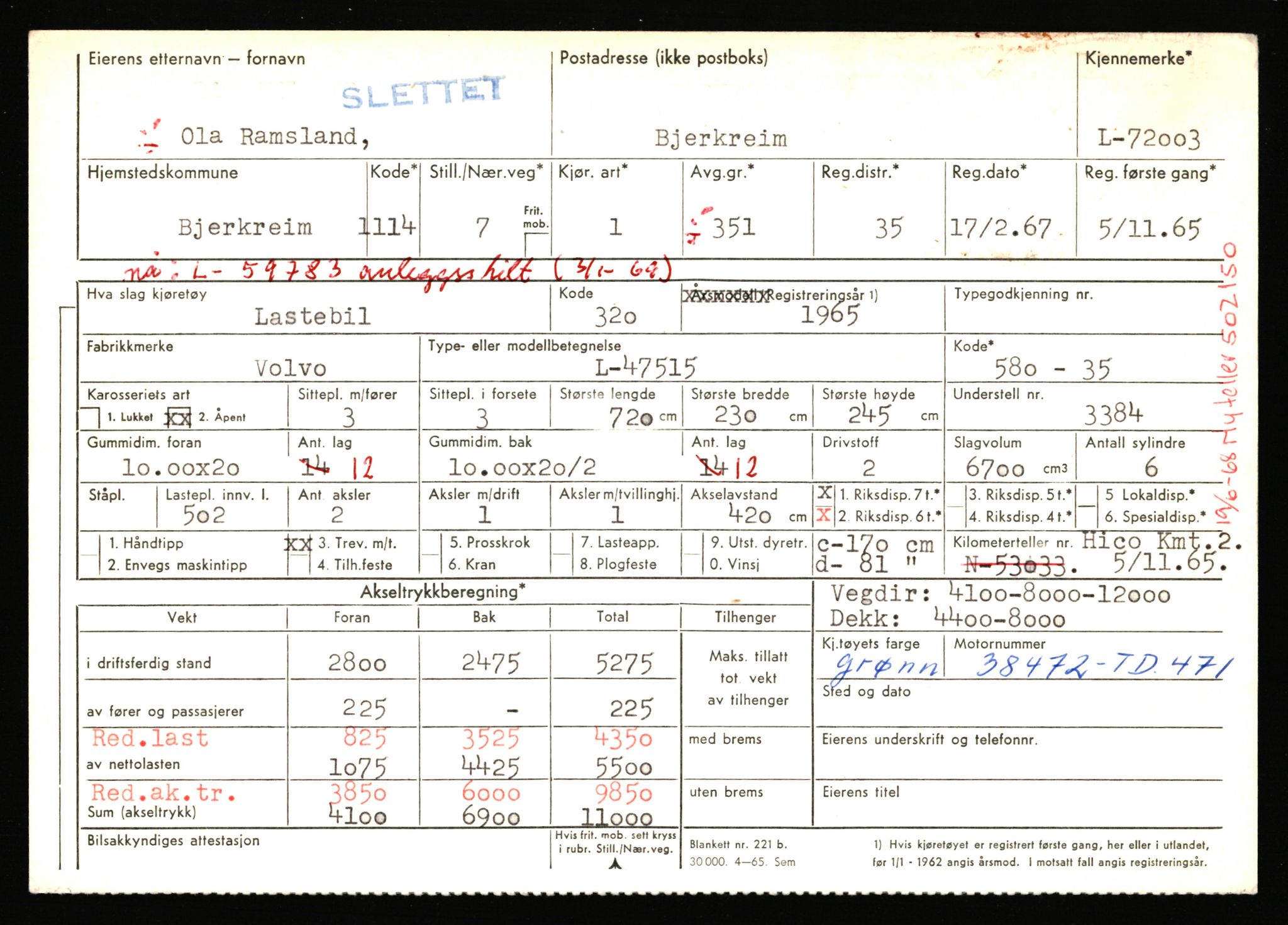 Stavanger trafikkstasjon, AV/SAST-A-101942/0/F/L0067: L-71600 - L-74999, 1930-1971, s. 155