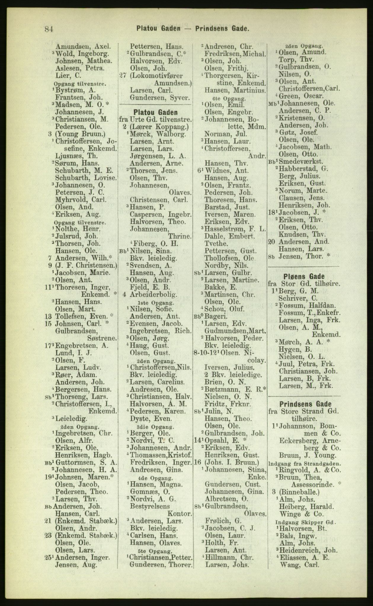 Kristiania/Oslo adressebok, PUBL/-, 1883, s. 84