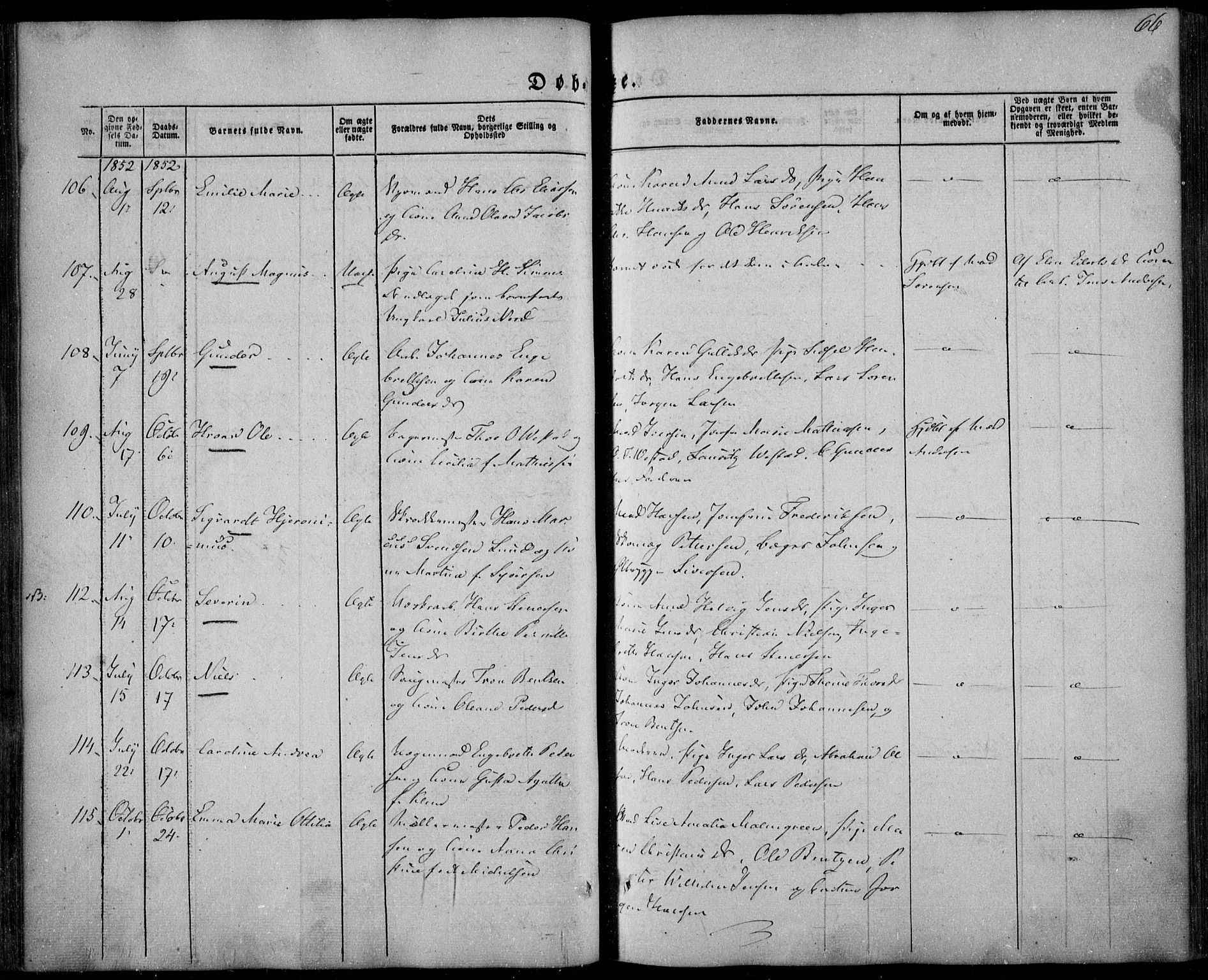 Larvik kirkebøker, AV/SAKO-A-352/F/Fa/L0003: Ministerialbok nr. I 3, 1848-1856, s. 66