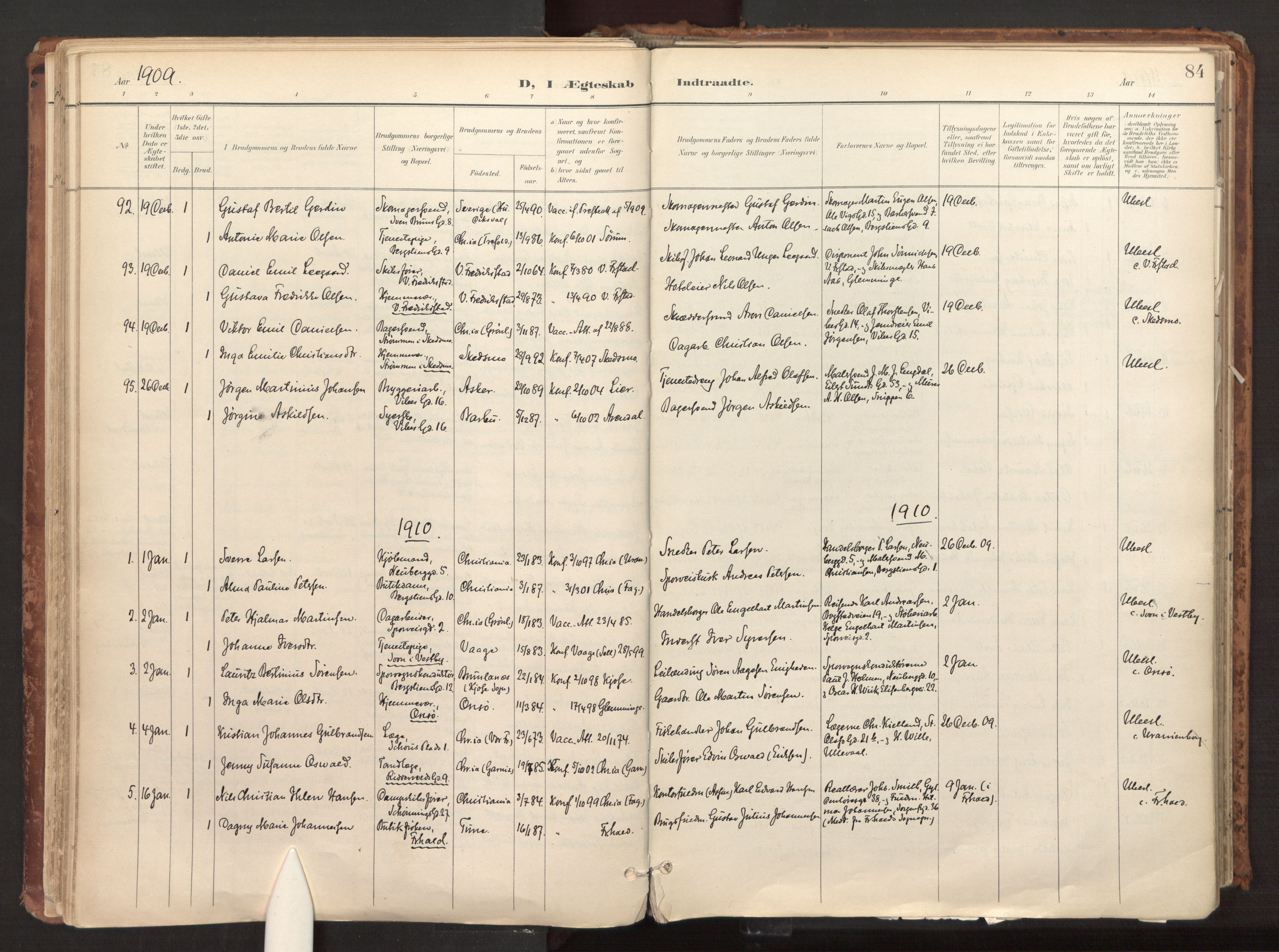 Fagerborg prestekontor Kirkebøker, AV/SAO-A-10844/F/Fa/L0003: Ministerialbok nr. 3, 1898-1916, s. 84
