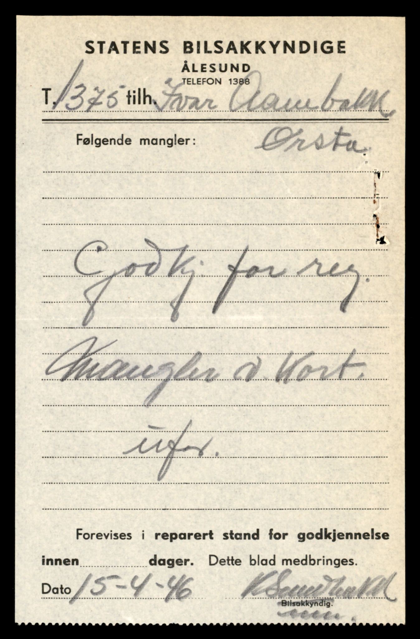 Møre og Romsdal vegkontor - Ålesund trafikkstasjon, AV/SAT-A-4099/F/Fe/L0038: Registreringskort for kjøretøy T 13180 - T 13360, 1927-1998, s. 355