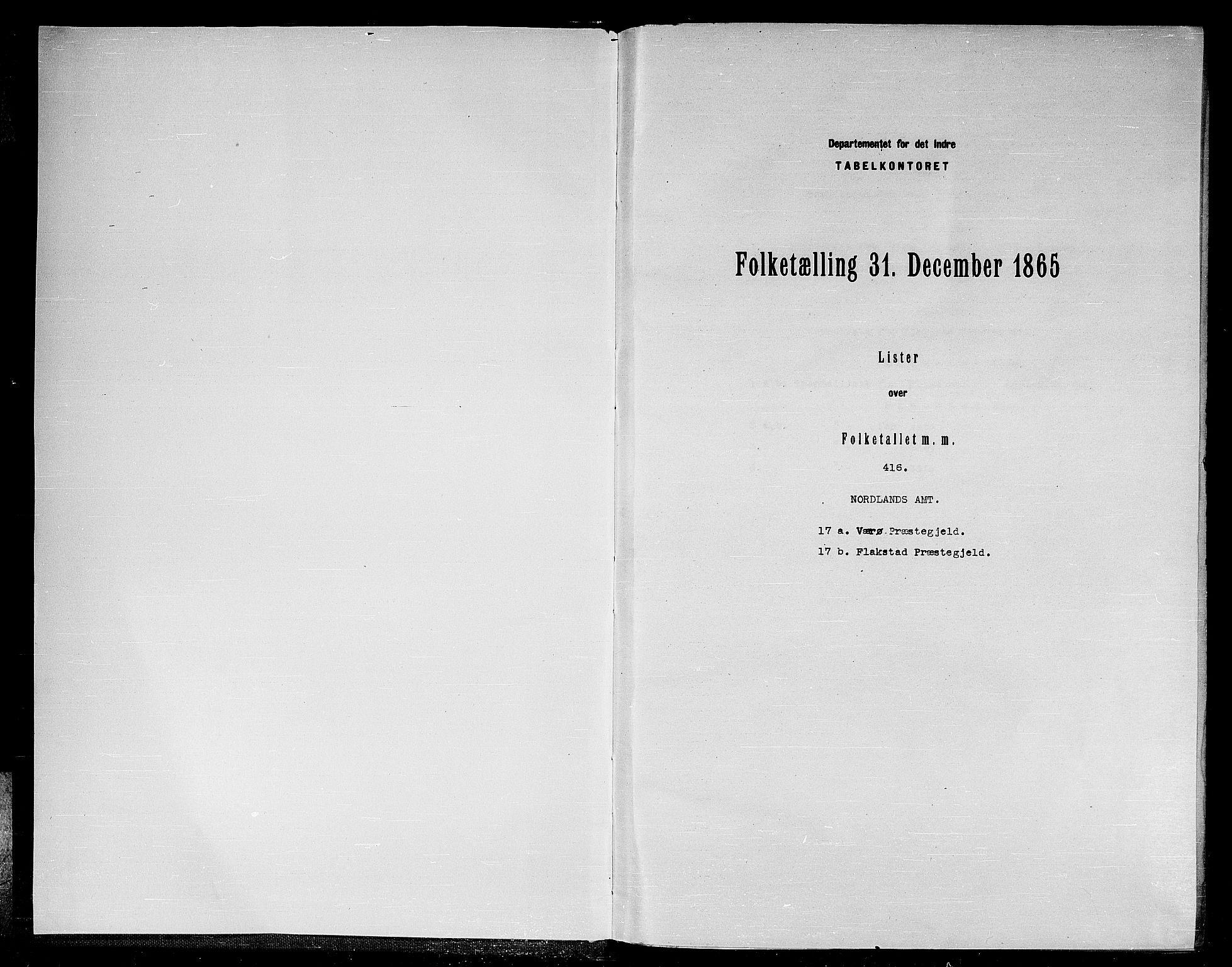 RA, Folketelling 1865 for 1857P Værøy prestegjeld, 1865, s. 3