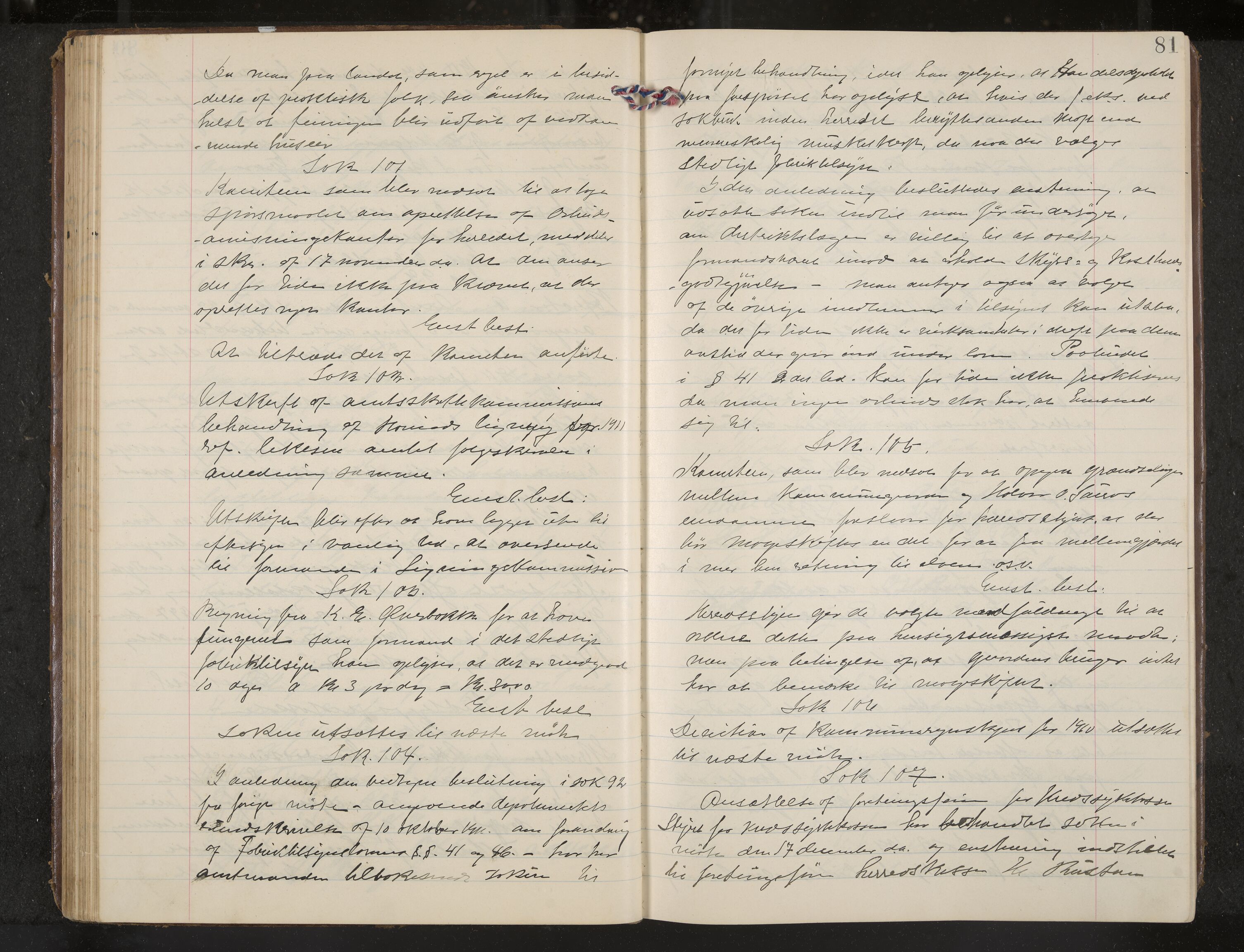 Hovin formannskap og sentraladministrasjon, IKAK/0825021/A/L0002: Møtebok, 1908-1920, s. 81