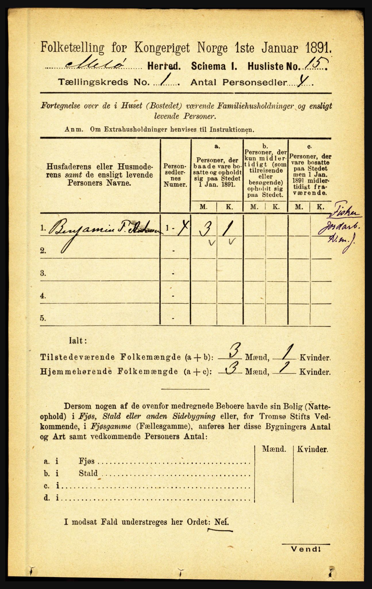 RA, Folketelling 1891 for 1837 Meløy herred, 1891, s. 39