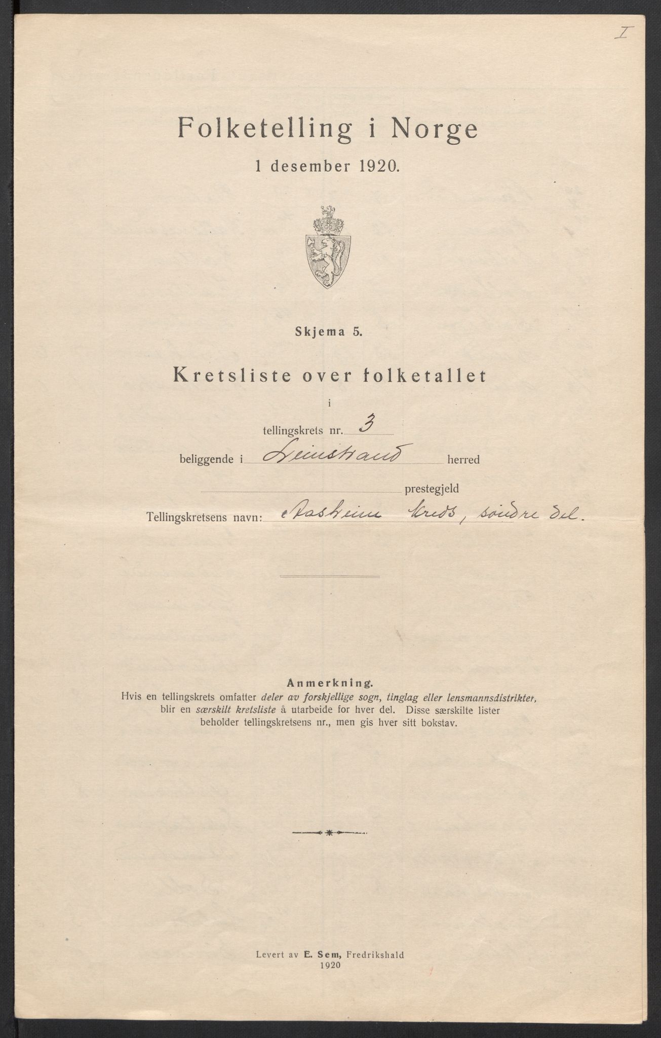 SAT, Folketelling 1920 for 1654 Leinstrand herred, 1920, s. 14