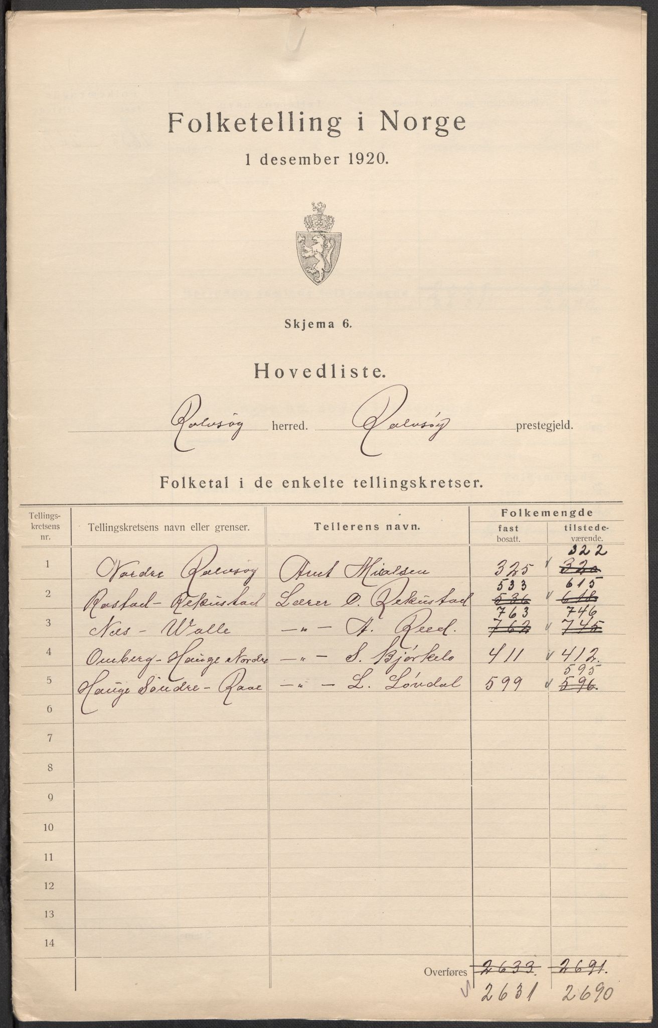 SAO, Folketelling 1920 for 0131 Rolvsøy herred, 1920, s. 4