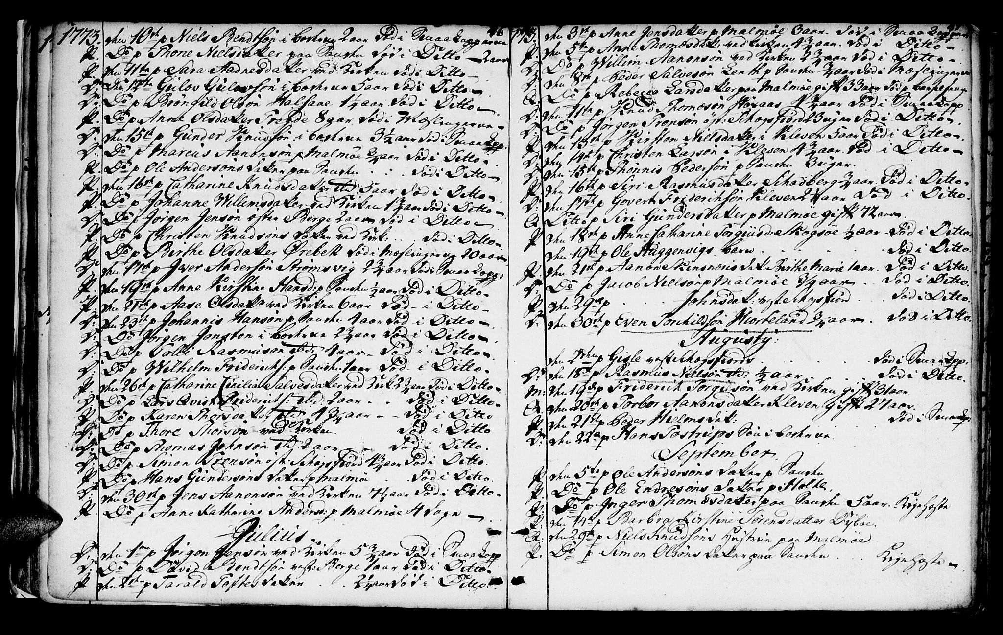 Mandal sokneprestkontor, AV/SAK-1111-0030/F/Fa/Faa/L0005: Ministerialbok nr. A 5, 1748-1803, s. 46-47