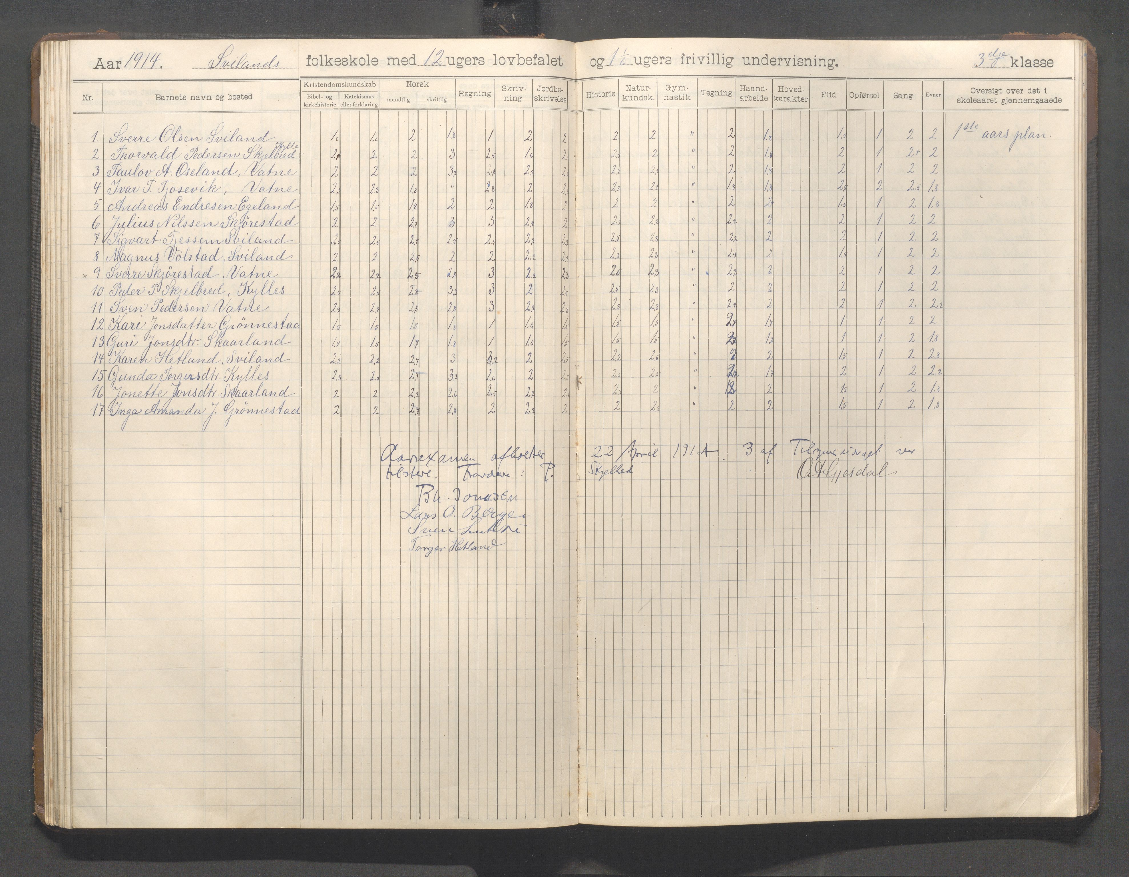 Høyland kommune - Sviland skole m.fl., IKAR/K-100091/E/L0001: Skoleprotokoll, 1906-1922, s. 56