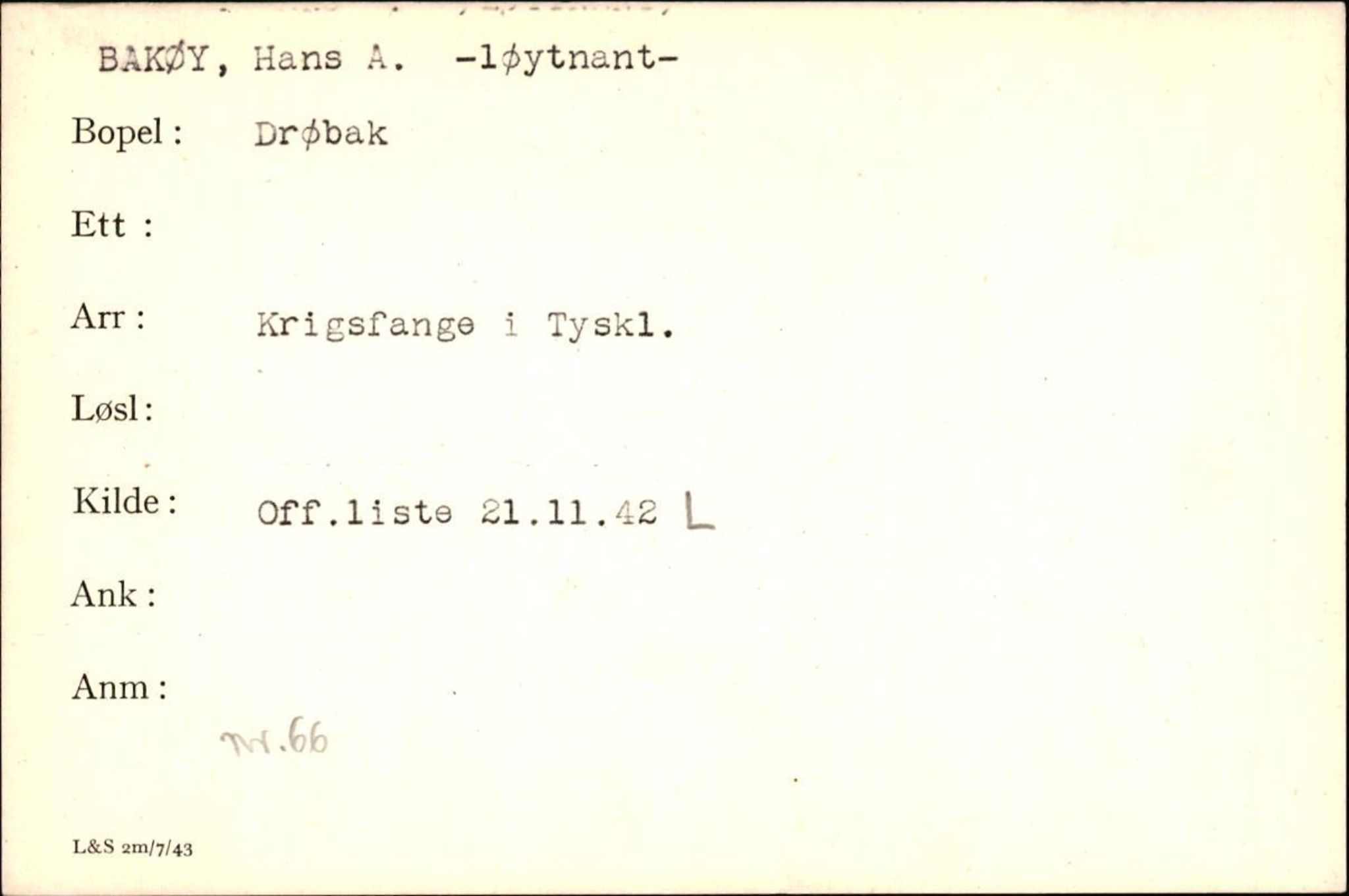 Forsvaret, Forsvarets krigshistoriske avdeling, AV/RA-RAFA-2017/Y/Yf/L0200: II-C-11-2102  -  Norske krigsfanger i Tyskland, 1940-1945, s. 66