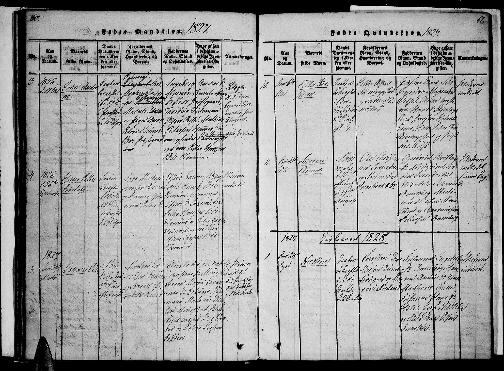 Ministerialprotokoller, klokkerbøker og fødselsregistre - Nordland, AV/SAT-A-1459/891/L1298: Ministerialbok nr. 891A03, 1820-1840, s. 60-61