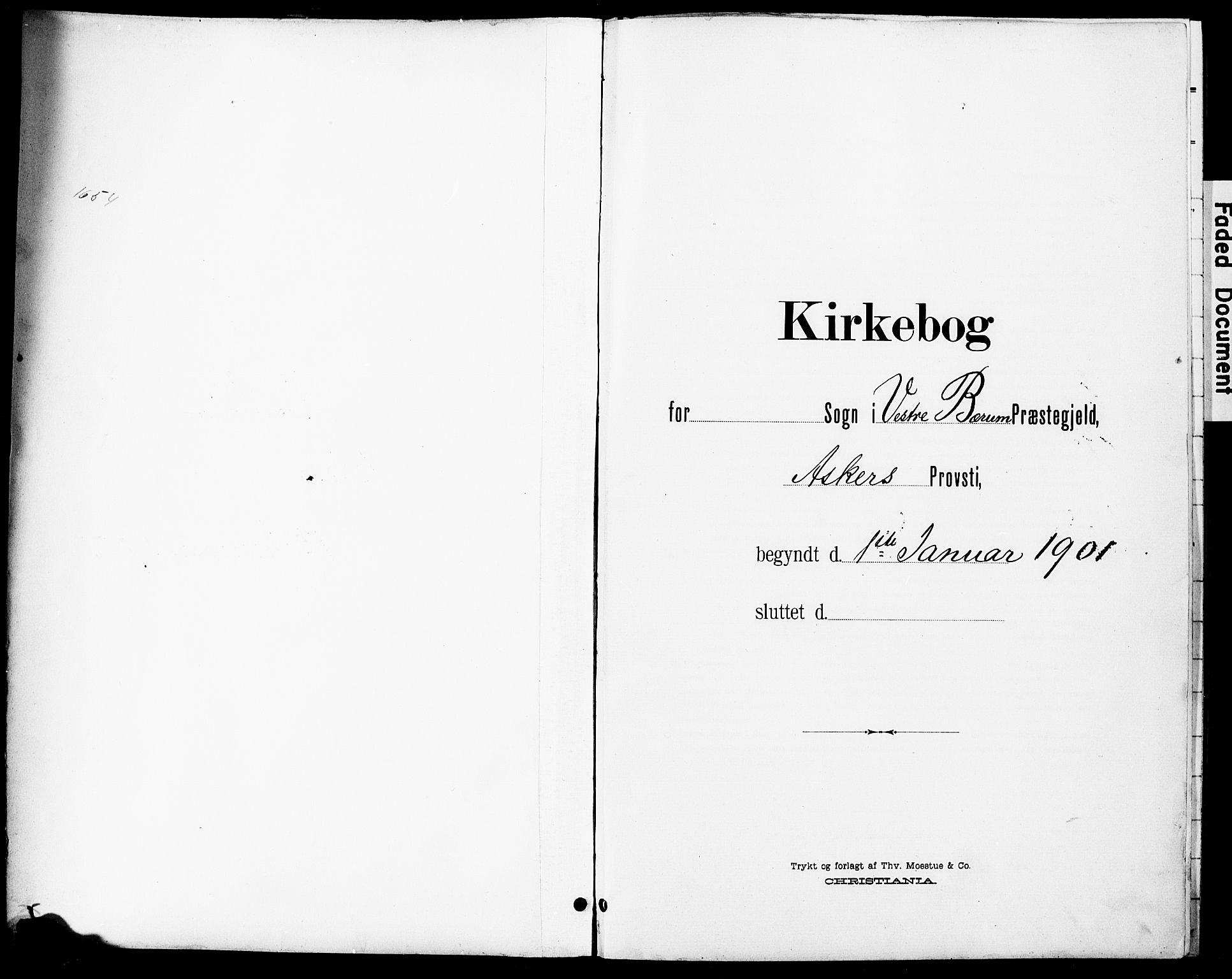 Vestre Bærum prestekontor Kirkebøker, AV/SAO-A-10209a/G/L0001: Klokkerbok nr. 1, 1901-1931