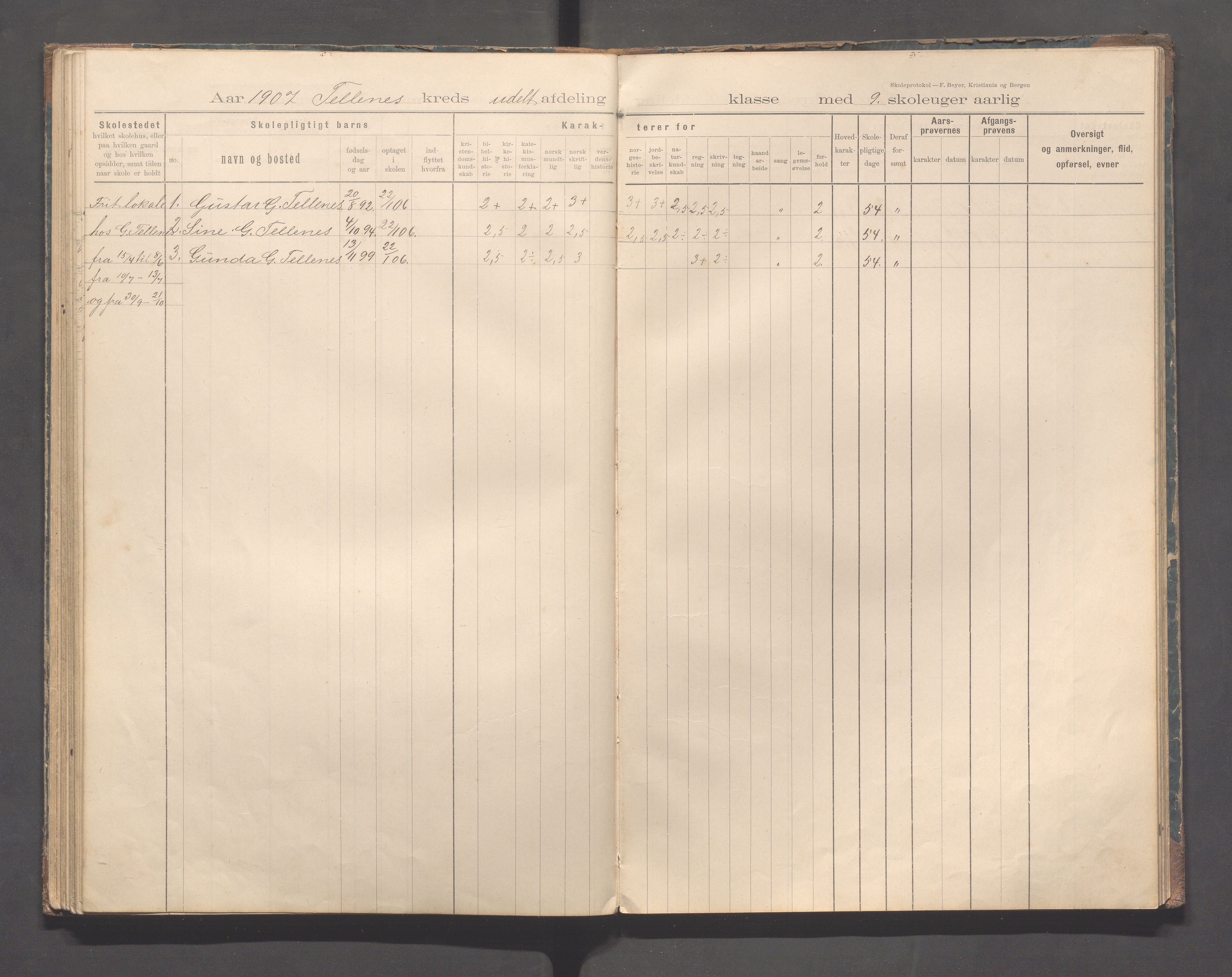 Sokndal kommune- Eia skole, IKAR/K-101148/H/L0001: Skoleprotokoll - Eia, Refsland, Tellnes, 1894-1919, s. 55