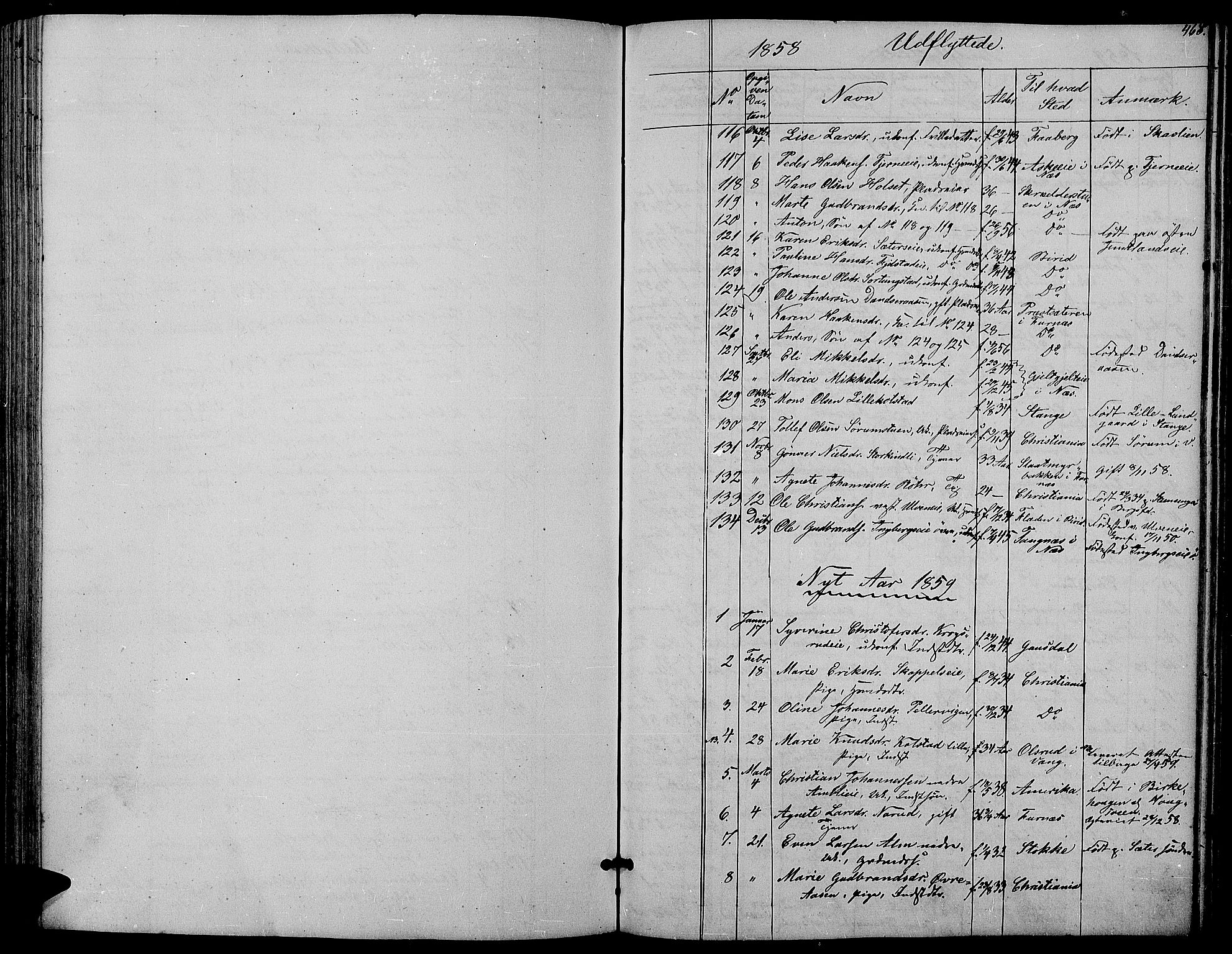 Ringsaker prestekontor, AV/SAH-PREST-014/L/La/L0006: Klokkerbok nr. 6, 1851-1860, s. 468