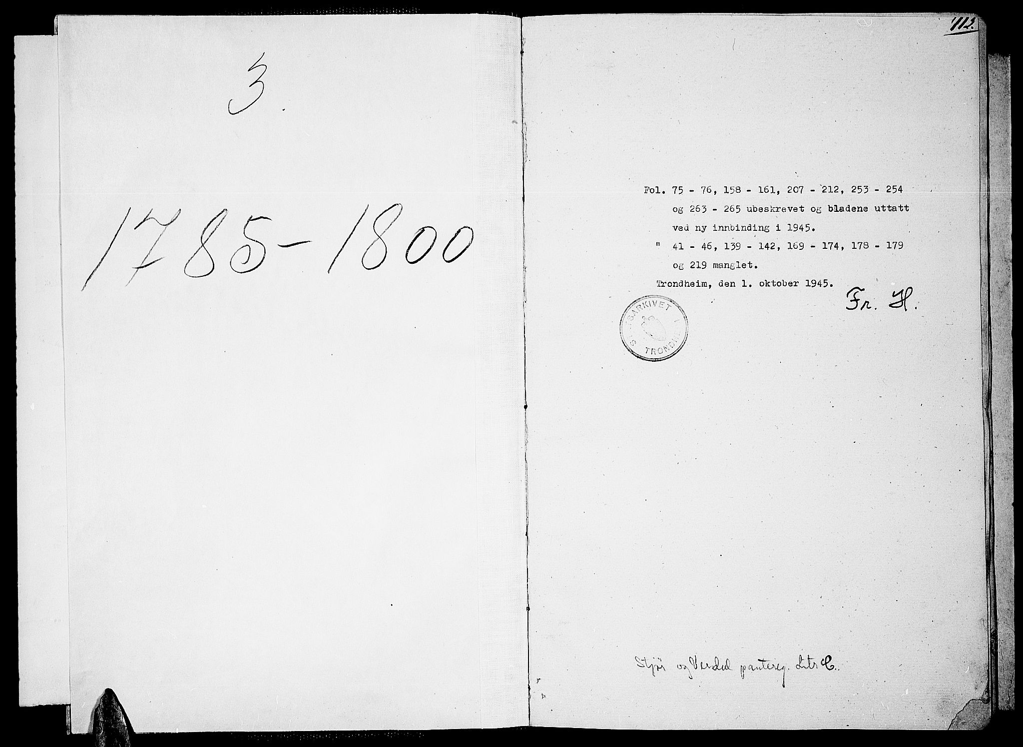 Stjør- og Verdal sorenskriveri, SAT/A-4167/1/2/2A/L0003: Panteregister nr. 3, 1785-1800