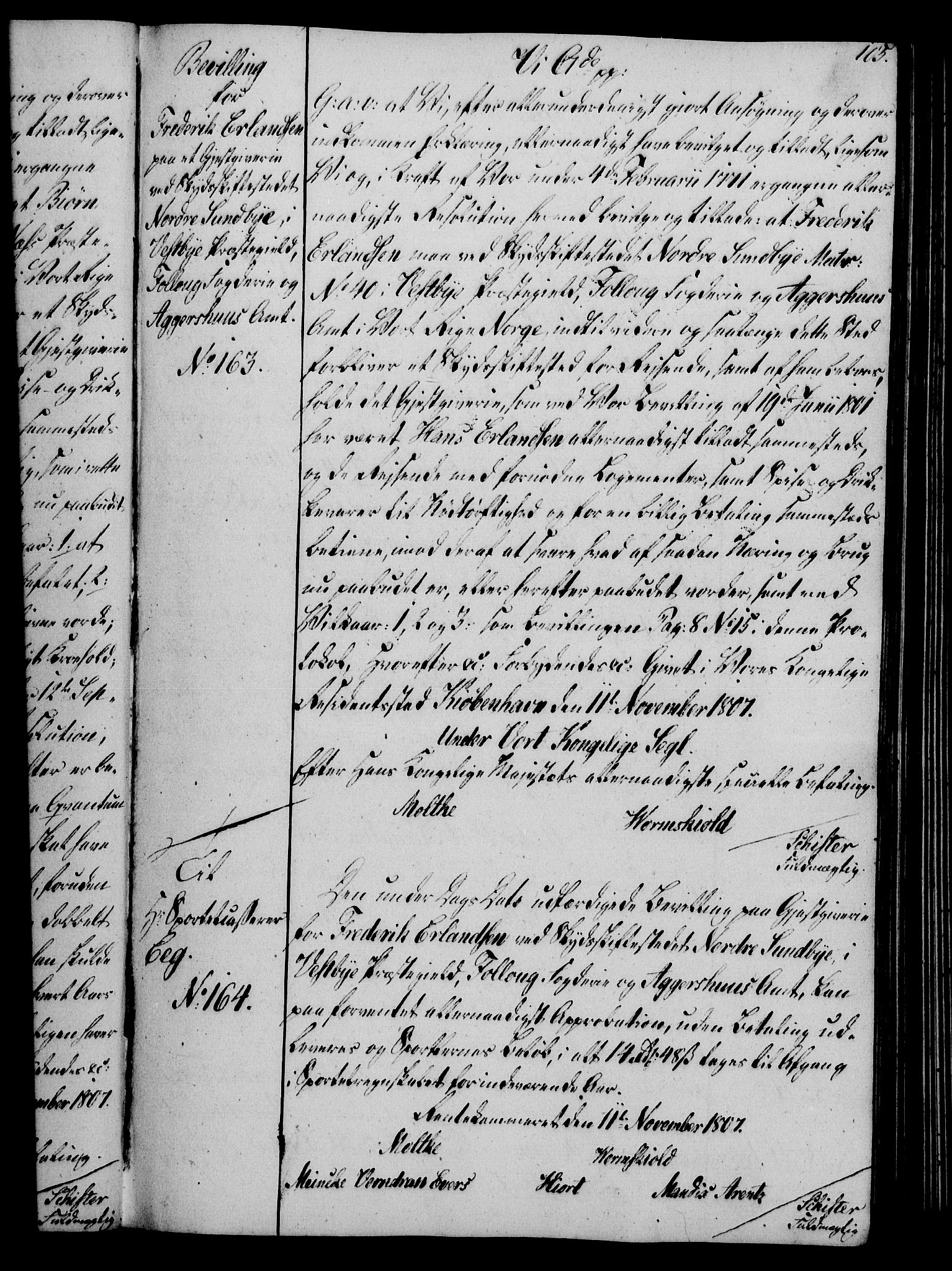 Rentekammeret, Kammerkanselliet, AV/RA-EA-3111/G/Gg/Gga/L0019: Norsk ekspedisjonsprotokoll med register (merket RK 53.19), 1807-1810, s. 105