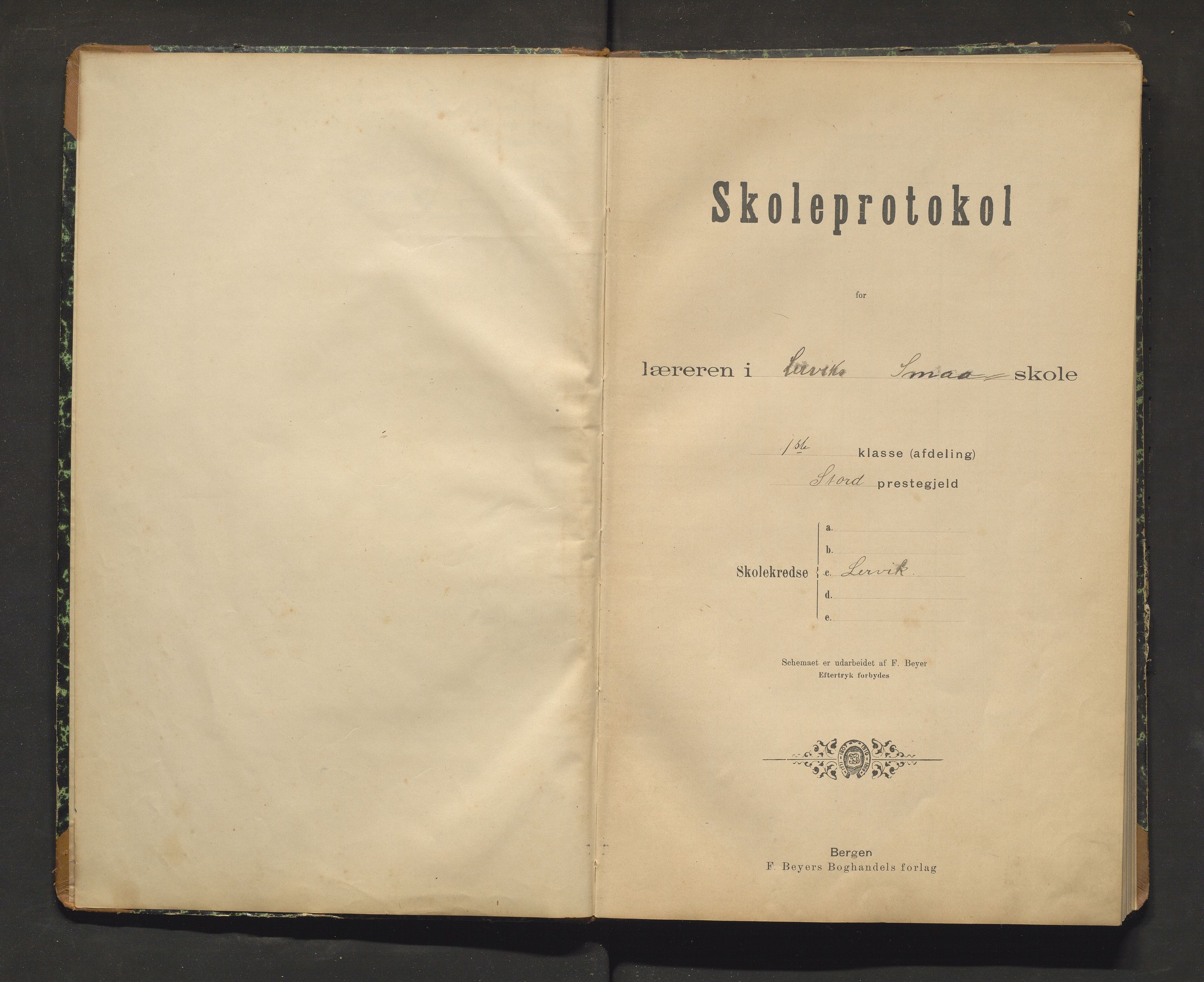 Stord kommune. Barneskulane, IKAH/1221-231/F/Fa/L0010: Skuleprotokoll for Leirvik skule, 1908-1931