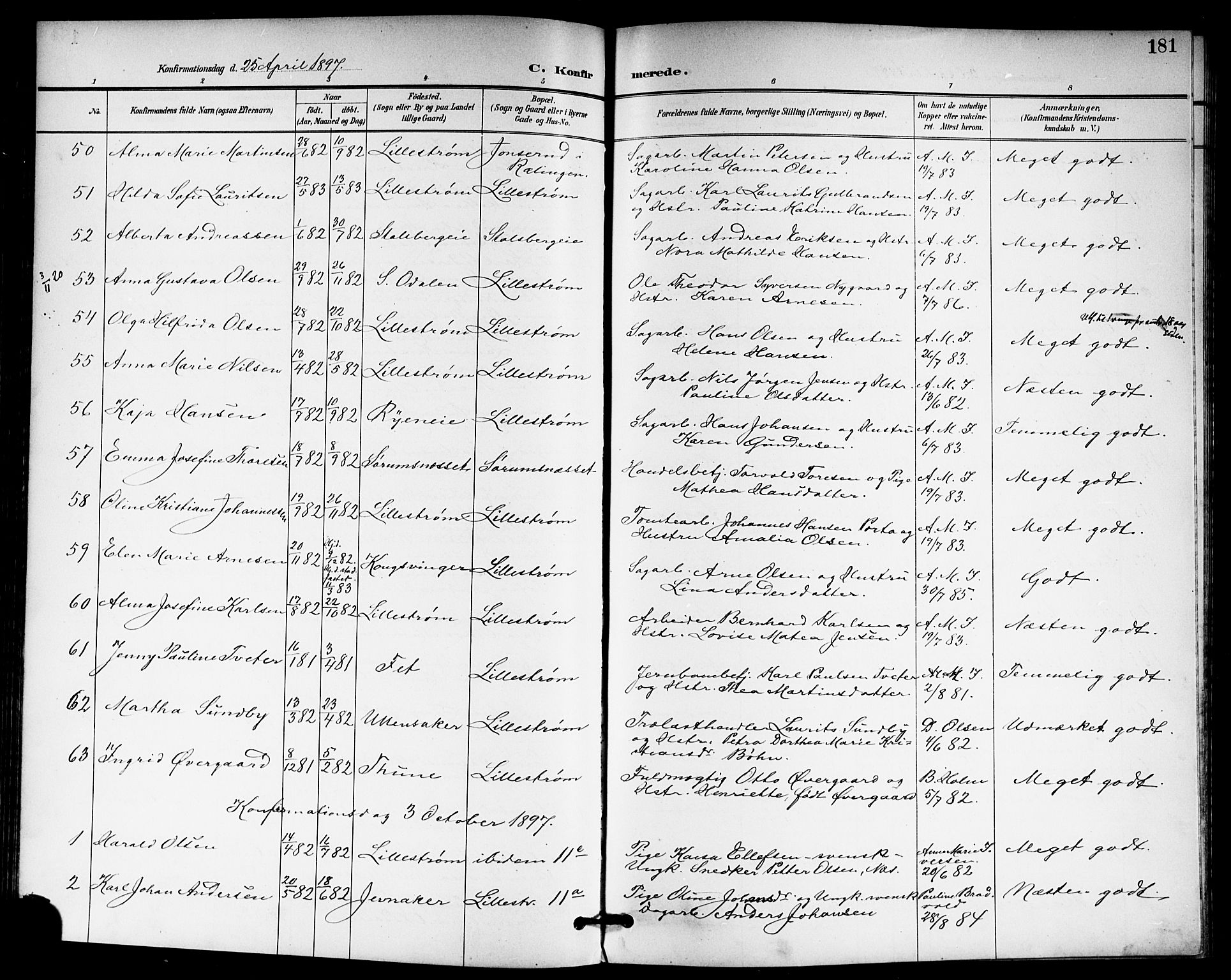 Skedsmo prestekontor Kirkebøker, AV/SAO-A-10033a/G/Ga/L0005a: Klokkerbok nr. I 5A, 1896-1901, s. 181