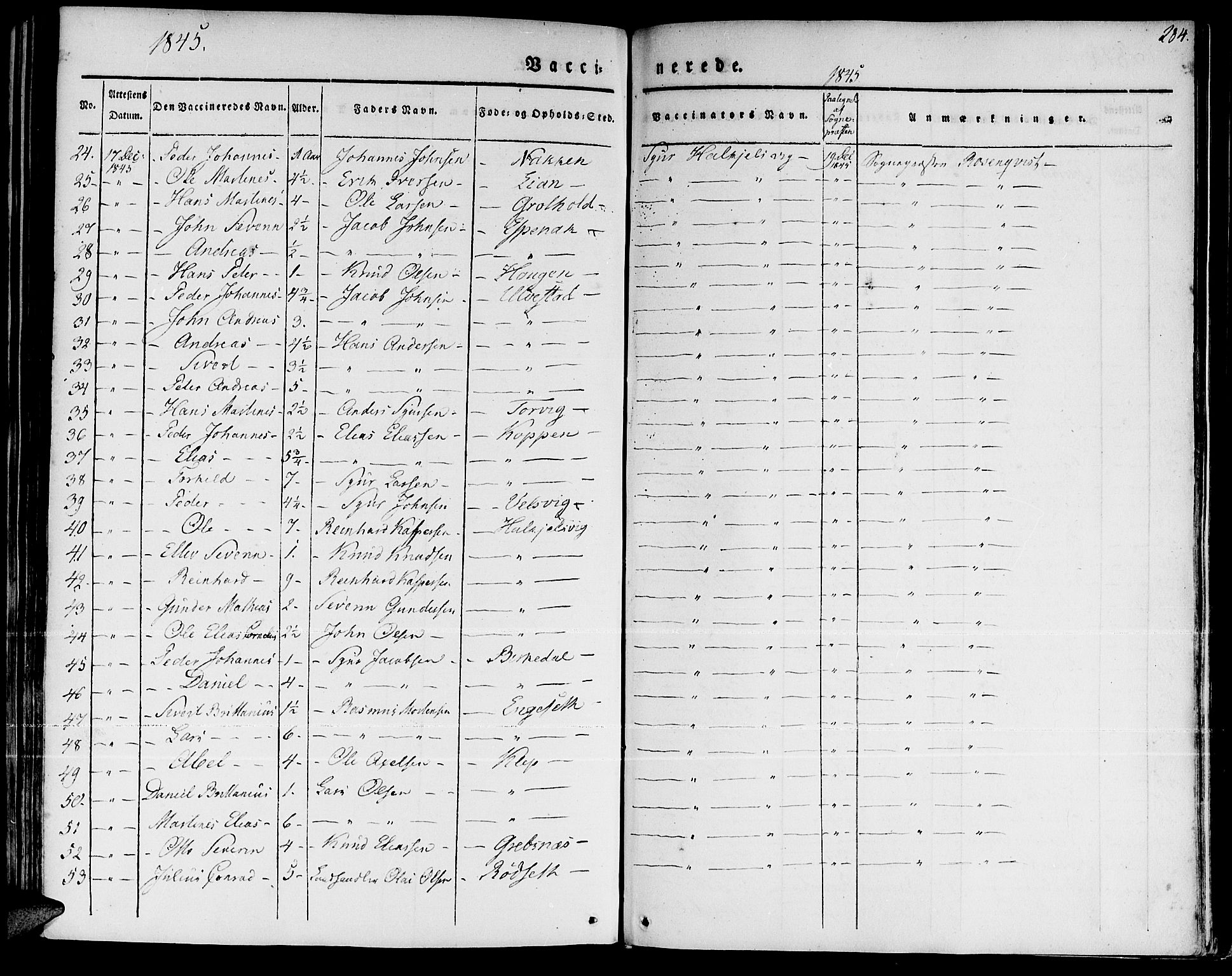 Ministerialprotokoller, klokkerbøker og fødselsregistre - Møre og Romsdal, SAT/A-1454/511/L0139: Ministerialbok nr. 511A06, 1831-1850, s. 284