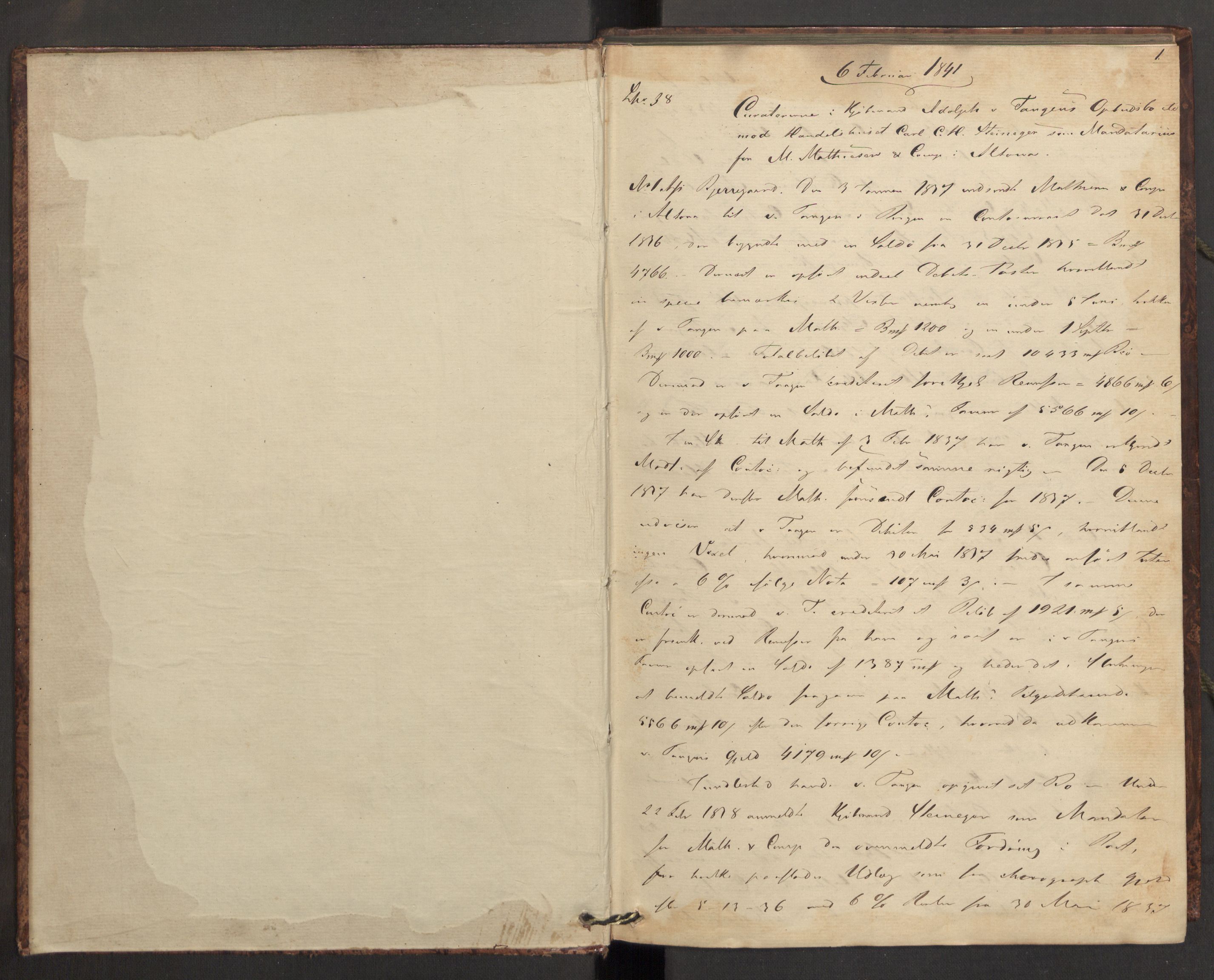 Høyesterett, AV/RA-S-1002/E/Eb/Ebb/L0032/0001: Voteringsprotokoller / Voteringsprotokoll, 1841, s. 1a