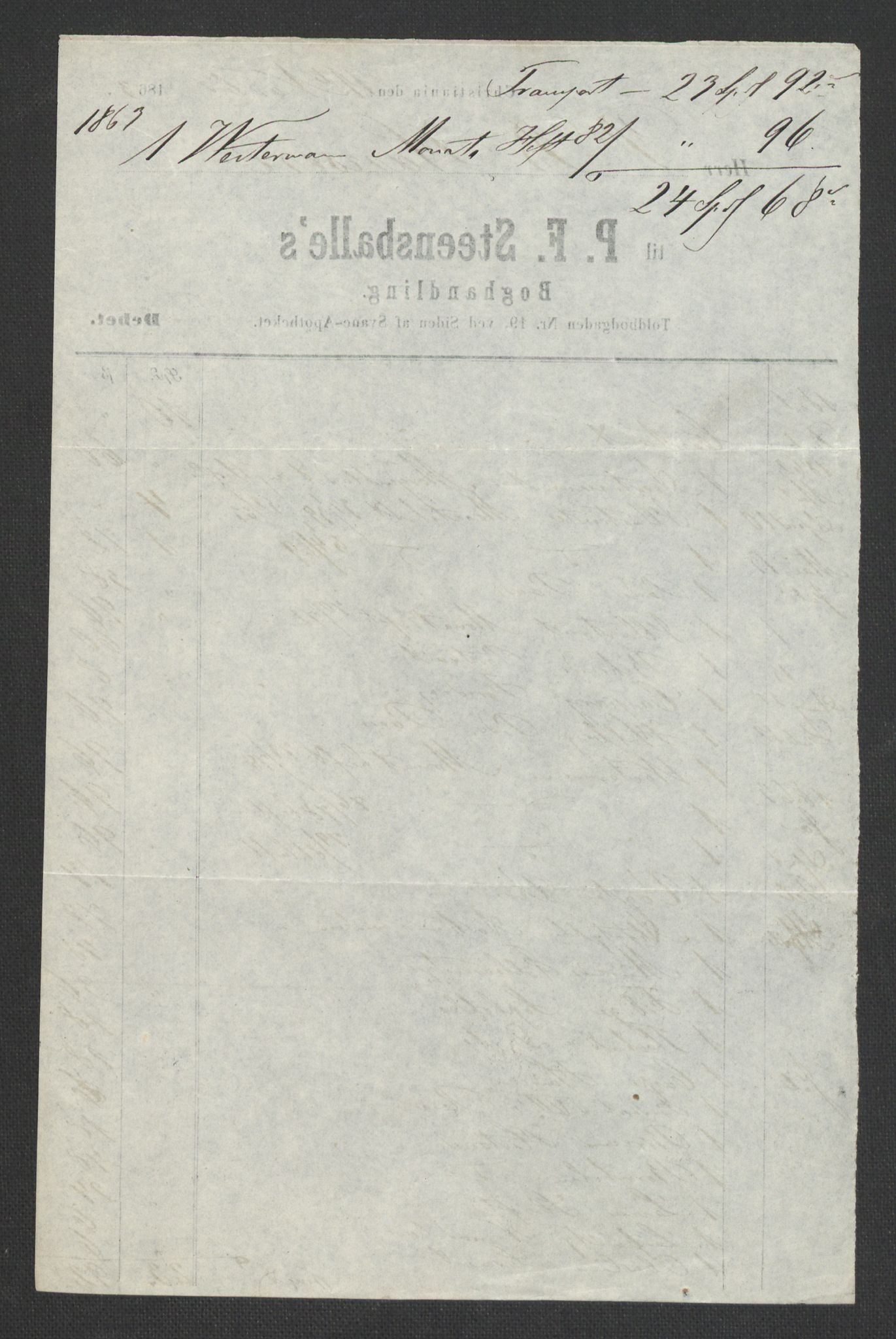 Botten-Hansen, Paul, AV/RA-PA-0017/F/L0001: Brev til Botten-Hansen, avsendere ordnet etter alfabetisk rekkefølge fra A-Ø, 1846-1866, s. 449