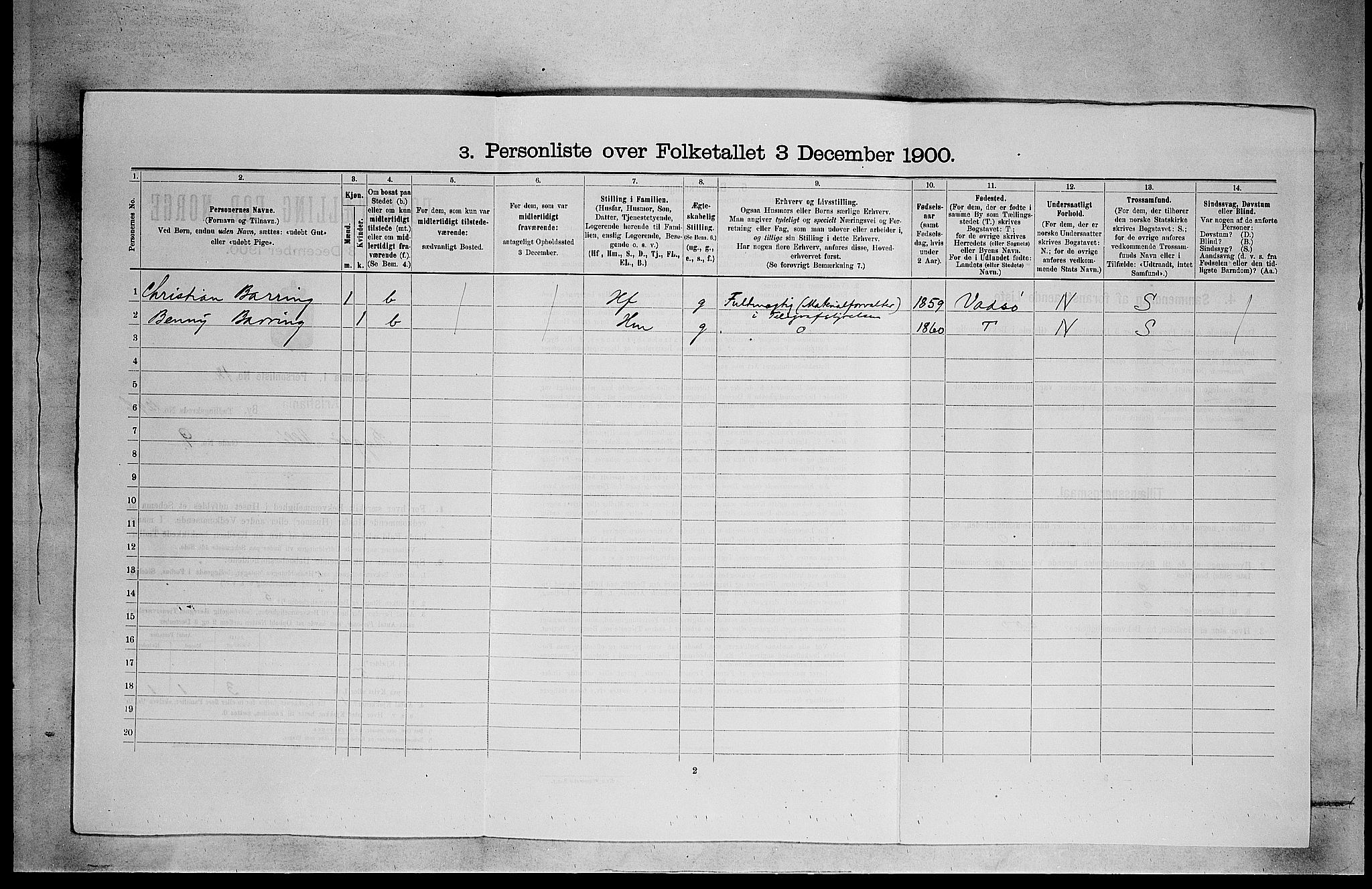 SAO, Folketelling 1900 for 0301 Kristiania kjøpstad, 1900, s. 9702
