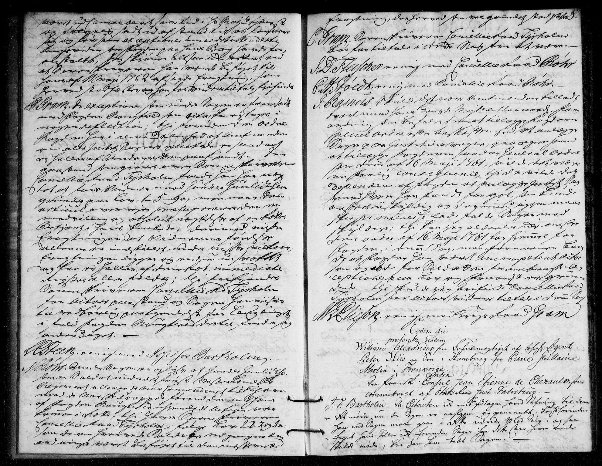Overhoffretten 1667-1797, AV/RA-EA-2884/Ac/L0200: Voteringsprotokoll, 1763, s. 7b-8a