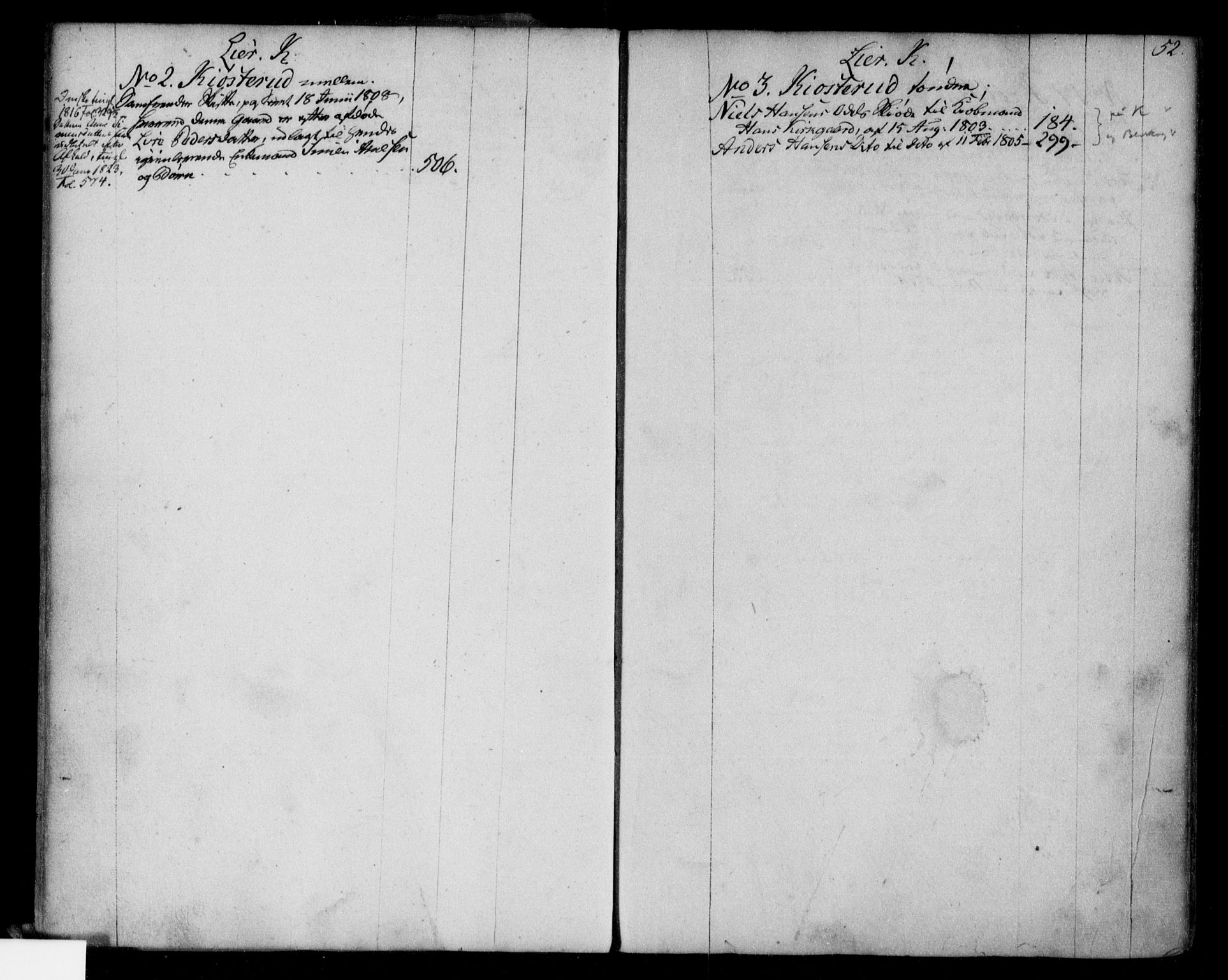 Lier, Røyken og Hurum sorenskriveri, SAKO/A-89/G/Gb/Gba/L0006: Panteregister nr. I 6, 1801-1809, s. 52