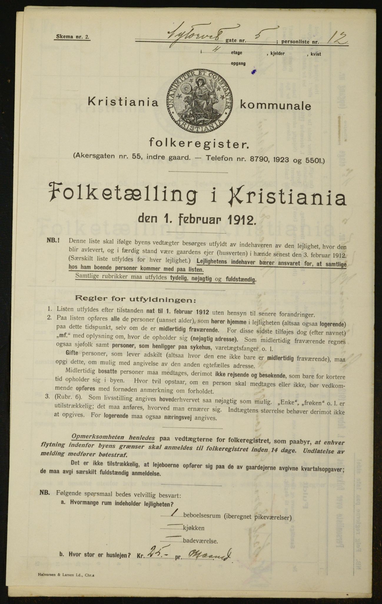 OBA, Kommunal folketelling 1.2.1912 for Kristiania, 1912, s. 74817