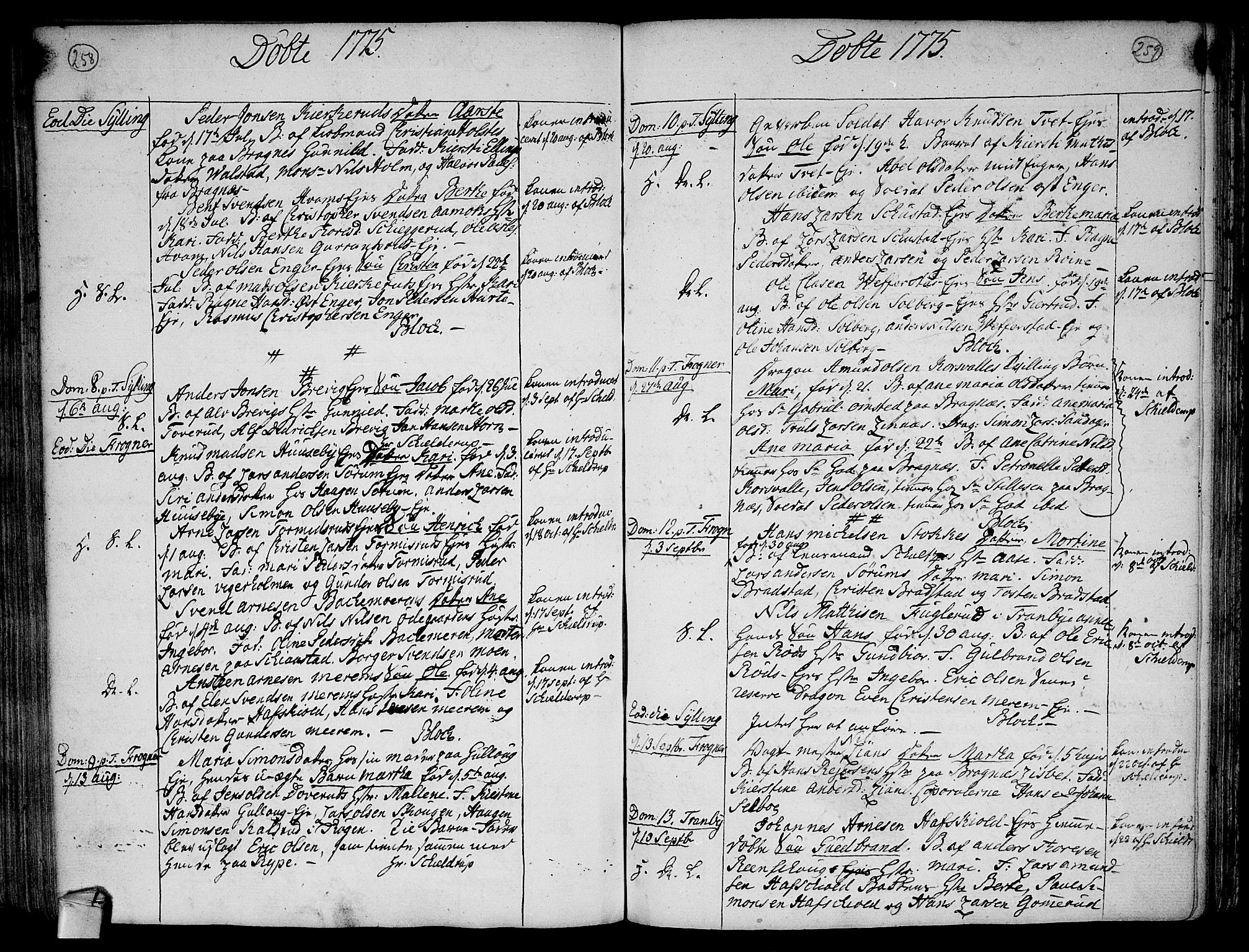 Lier kirkebøker, AV/SAKO-A-230/F/Fa/L0005: Ministerialbok nr. I 5, 1764-1777, s. 258-259