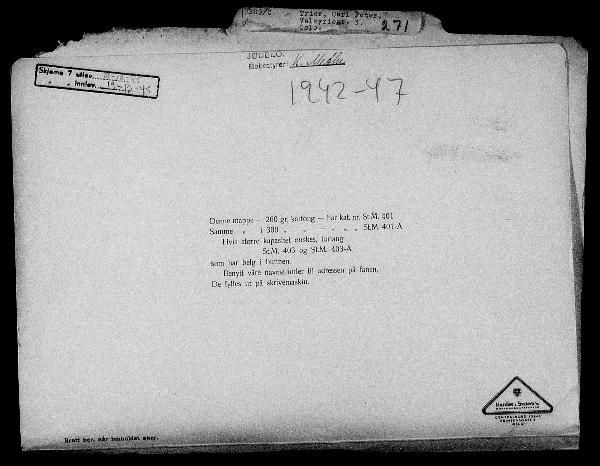Justisdepartementet, Tilbakeføringskontoret for inndratte formuer, AV/RA-S-1564/H/Hc/Hcc/L0984: --, 1945-1947, s. 170