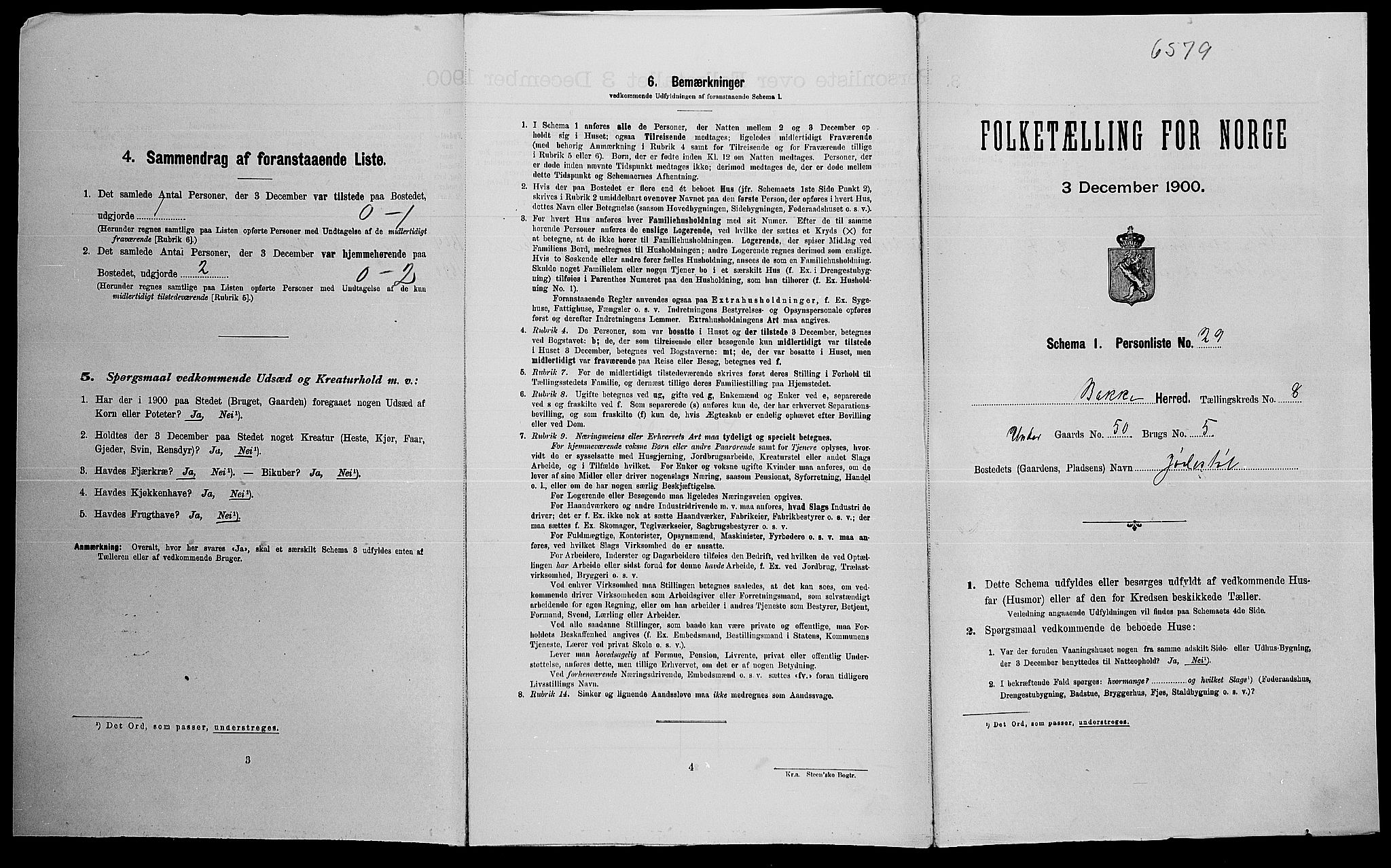 SAK, Folketelling 1900 for 1045 Bakke herred, 1900, s. 457