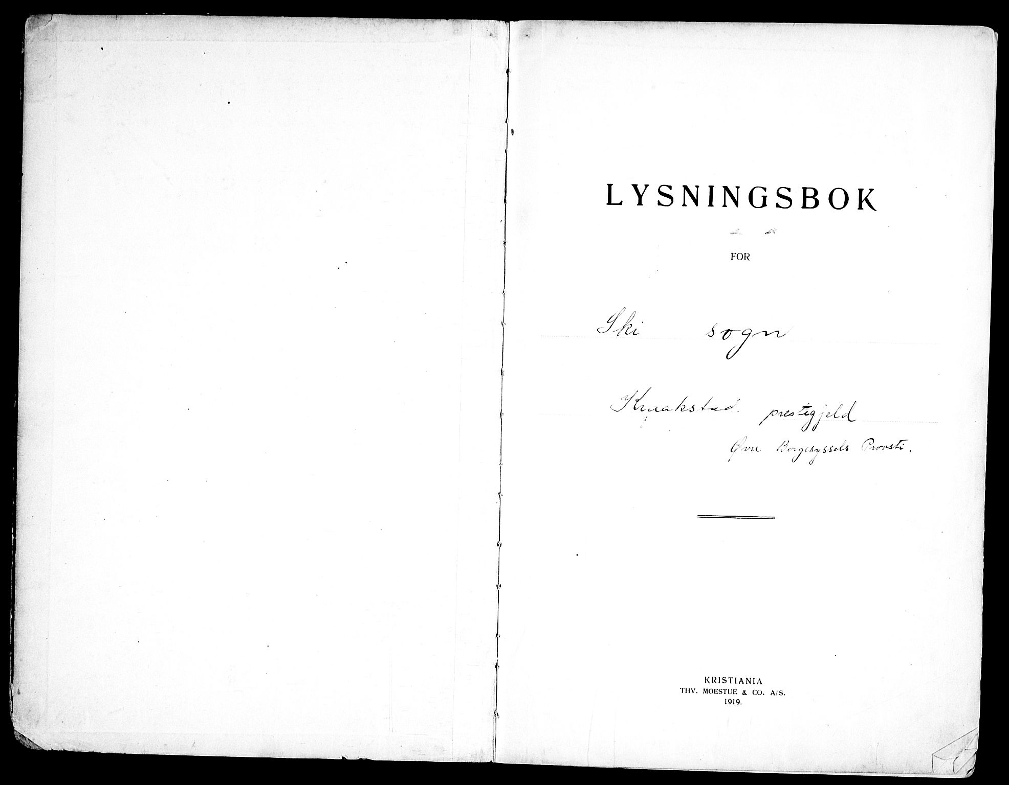 Kråkstad prestekontor Kirkebøker, SAO/A-10125a/H/Hb/L0001: Lysningsprotokoll nr. II 1, 1919-1952