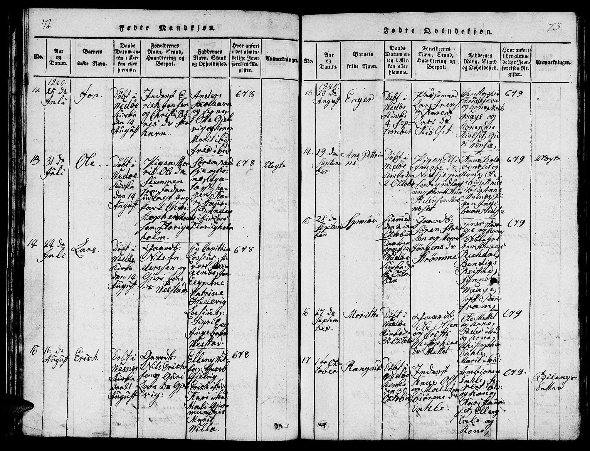 Ministerialprotokoller, klokkerbøker og fødselsregistre - Møre og Romsdal, AV/SAT-A-1454/547/L0610: Klokkerbok nr. 547C01, 1818-1839, s. 72-73