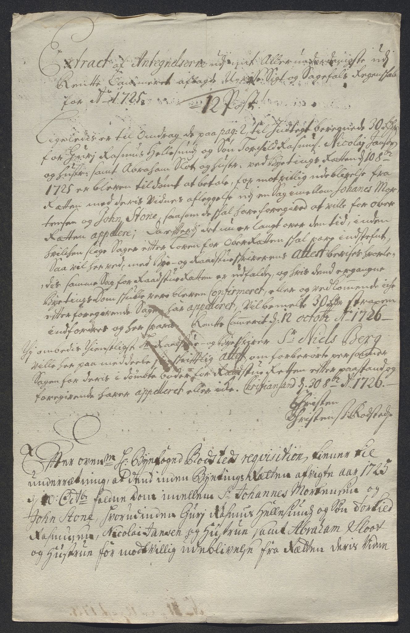 Rentekammeret inntil 1814, Reviderte regnskaper, Byregnskaper, AV/RA-EA-4066/R/Rm/L0286: [M19] Sikt og sakefall, 1719-1727, s. 492
