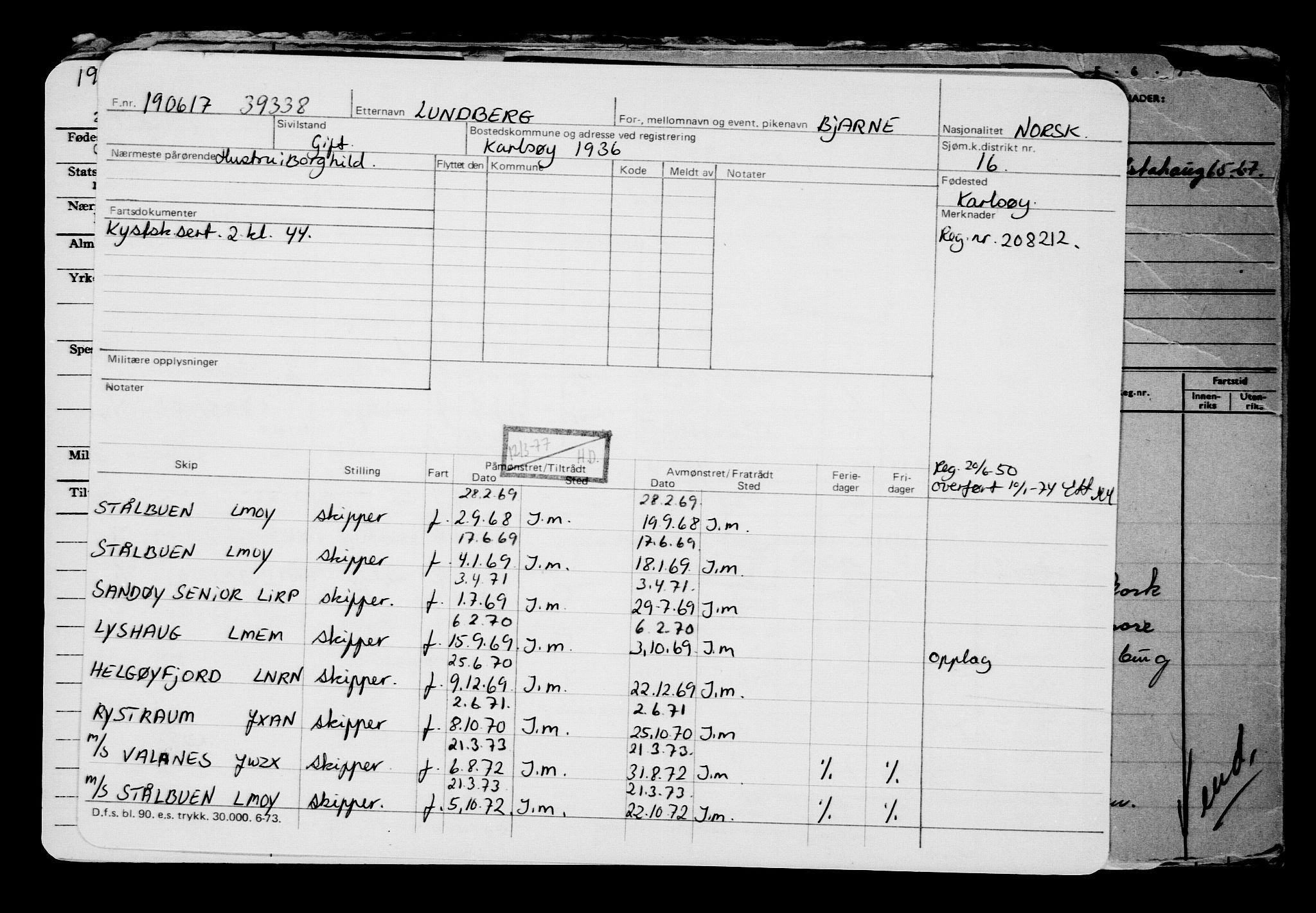 Direktoratet for sjømenn, AV/RA-S-3545/G/Gb/L0149: Hovedkort, 1917, s. 412