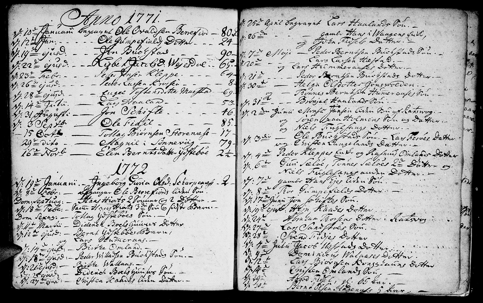 Flekkefjord sokneprestkontor, AV/SAK-1111-0012/F/Fa/Fab/L0001: Ministerialbok nr. A 1, 1750-1780, s. 286-287