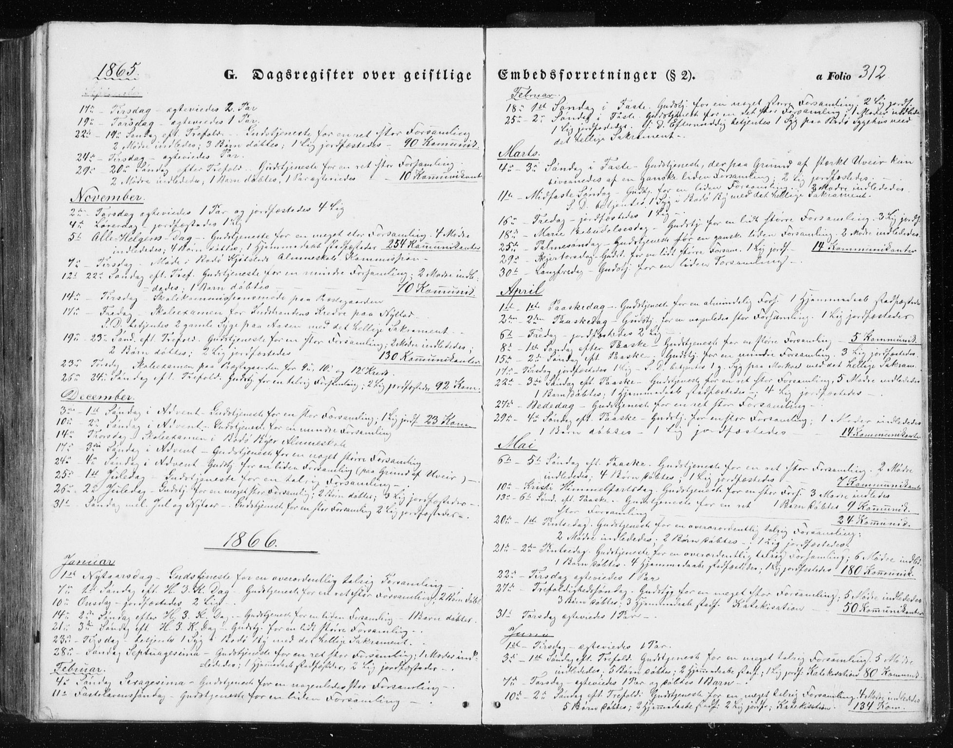 Ministerialprotokoller, klokkerbøker og fødselsregistre - Nordland, AV/SAT-A-1459/801/L0028: Klokkerbok nr. 801C03, 1855-1867, s. 312